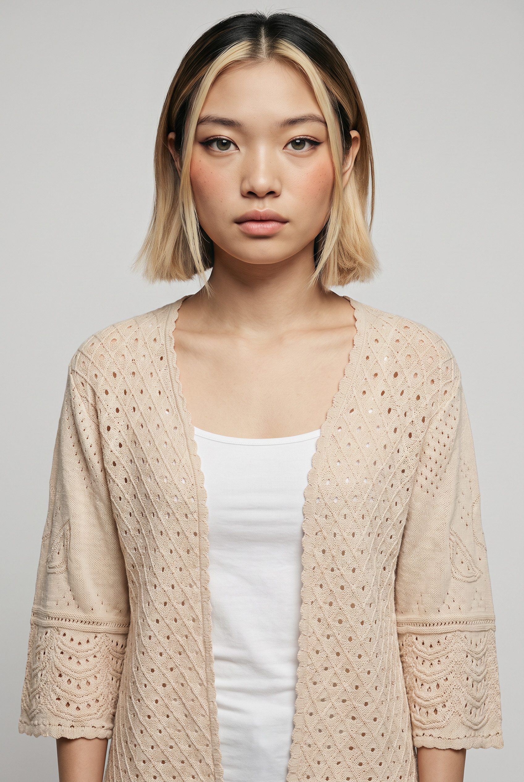 ONLY Strickjacke ONLLUZA 3/4 V-NECK LONG KIMONO KNT Baumwollmischung, regular fit, V-Ausschnitt