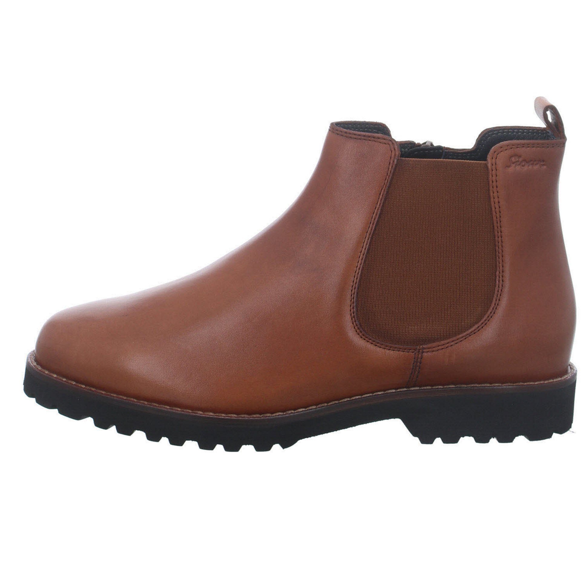 Glattleder Boots cognac Chelseaboots uni Chelsea Meredith-H SIOUX Glattleder