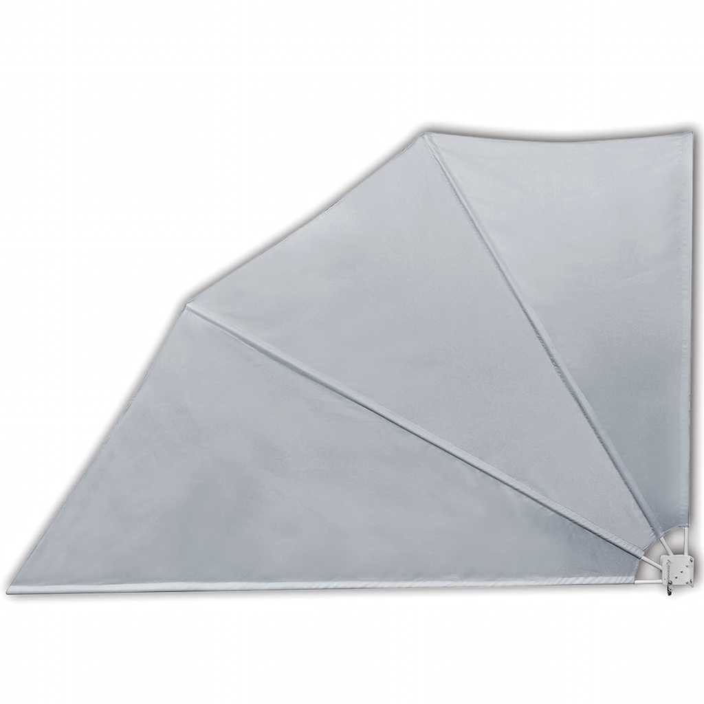 vidaXL Sonnenschirm Faltbarer Balkonfächer Grau 160×240 cm, Balkonfächer Grau 160x240cm Balkonsichtschutz Seitenmarkise Terrasse