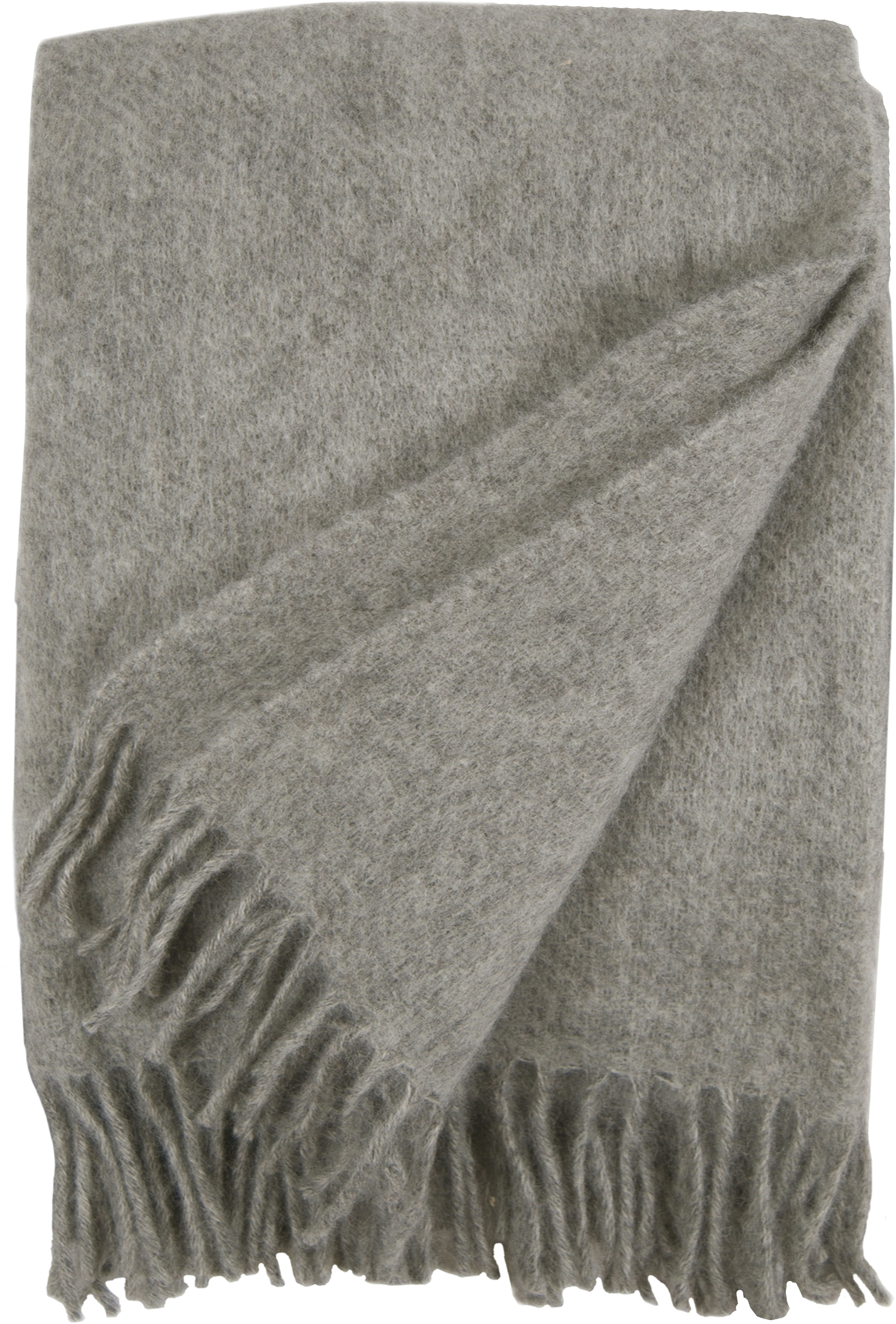 Wolldecke Wool, Heitmann Felle, reine Wolle, 130x200 cm, mit Fransen, kariert oder uni, Wohnzimmer