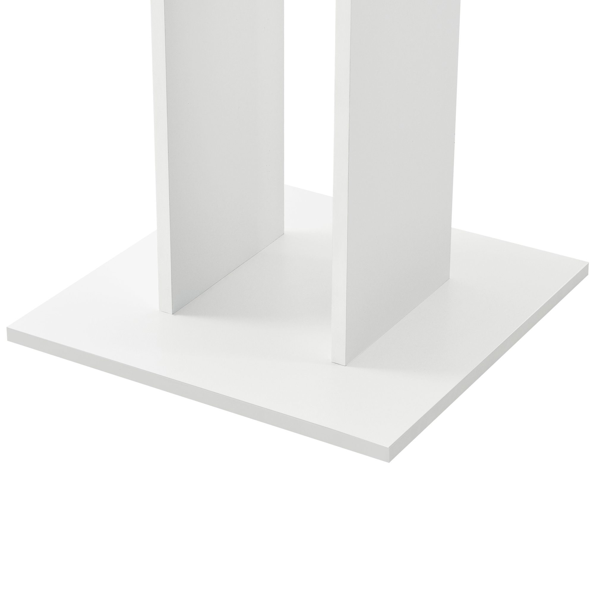 Küchentisch, en.casa weiß »Lindesnes« Säulentisch betonfarben beton-weiß - quadratisch 65x65x78cm