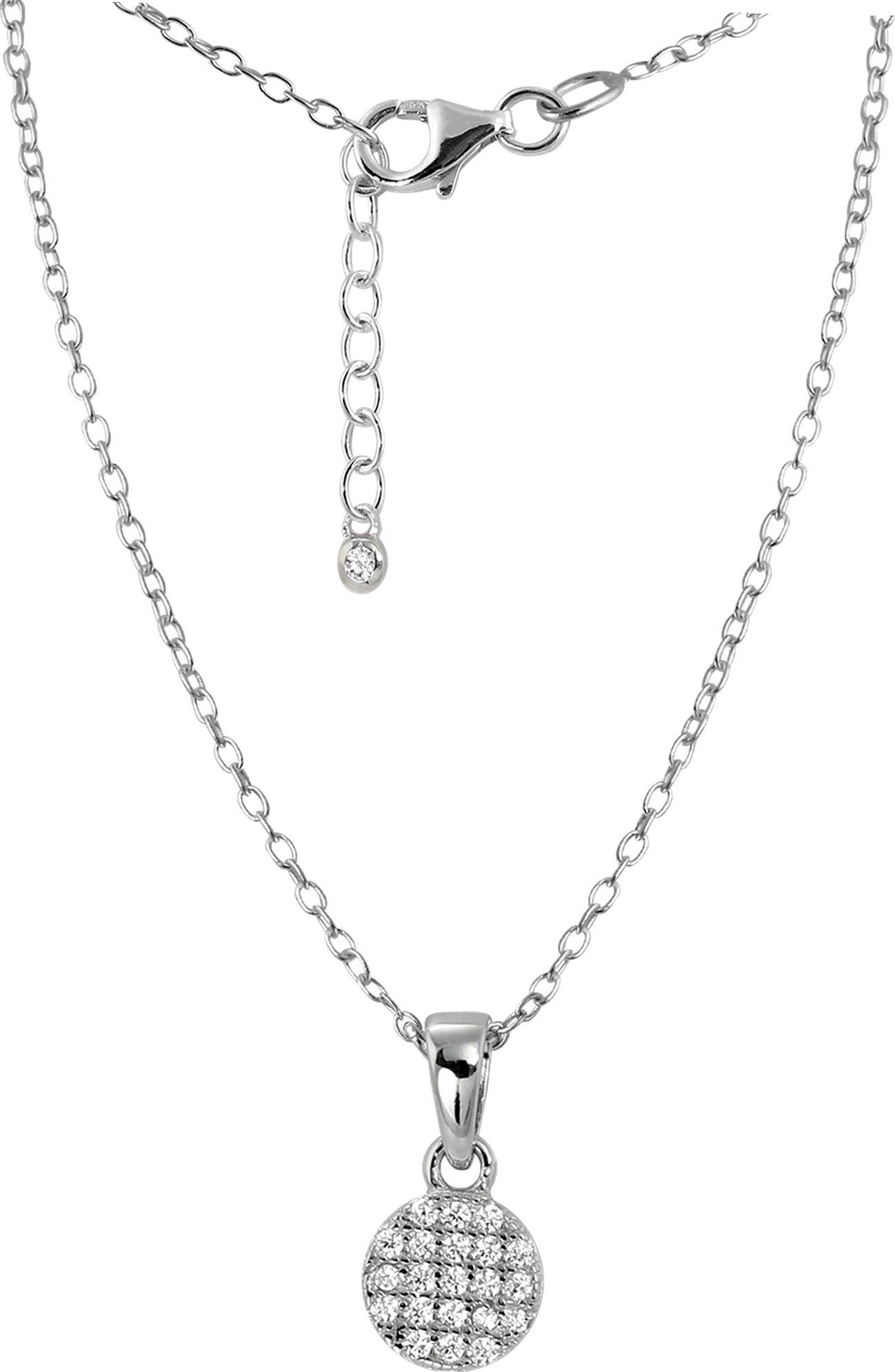 SilberDream Silberkette SilberDream Zirkonia Circle Halskette, Halsketten (Circle) ca. 45cm, 925 Sterling Silber, Farbe: silber