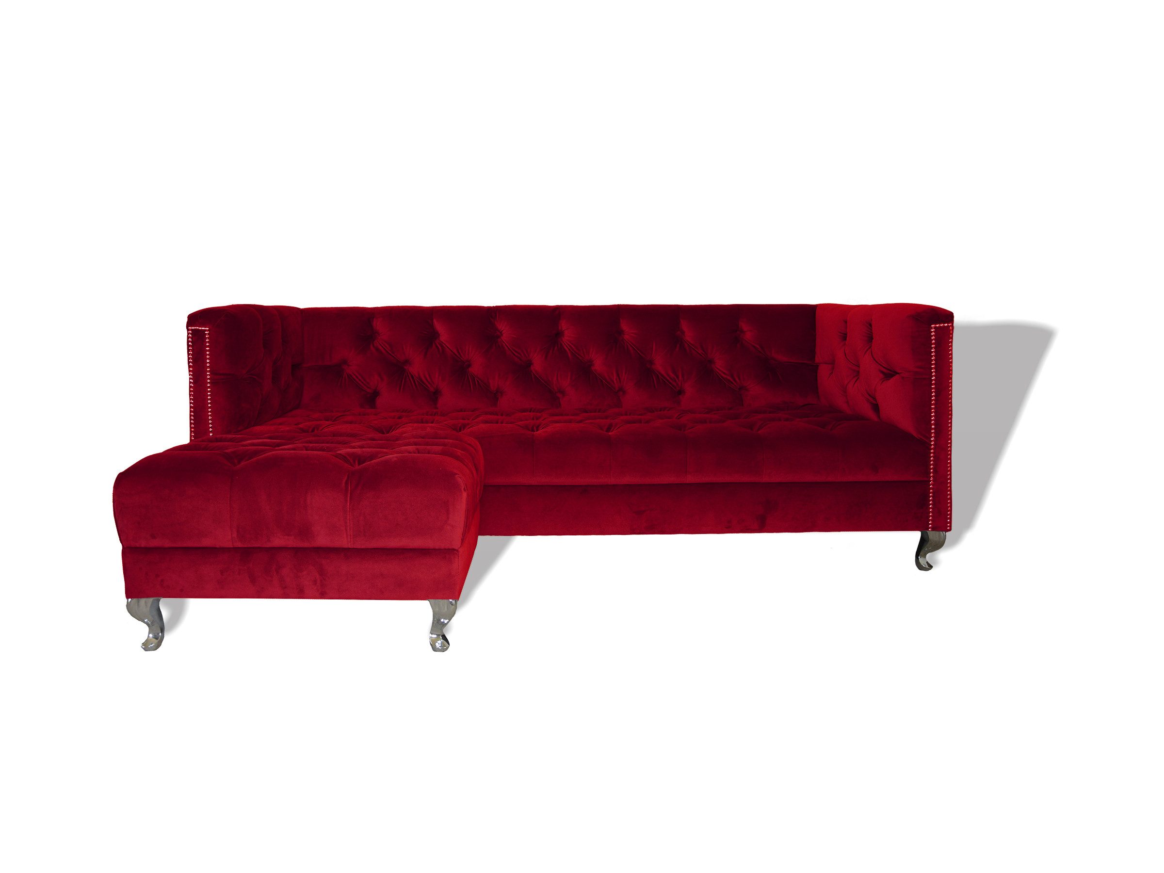 Chesterfield-Sofa Rotes 3-Sitzer Polstersofa Couch Garnitur SLIII