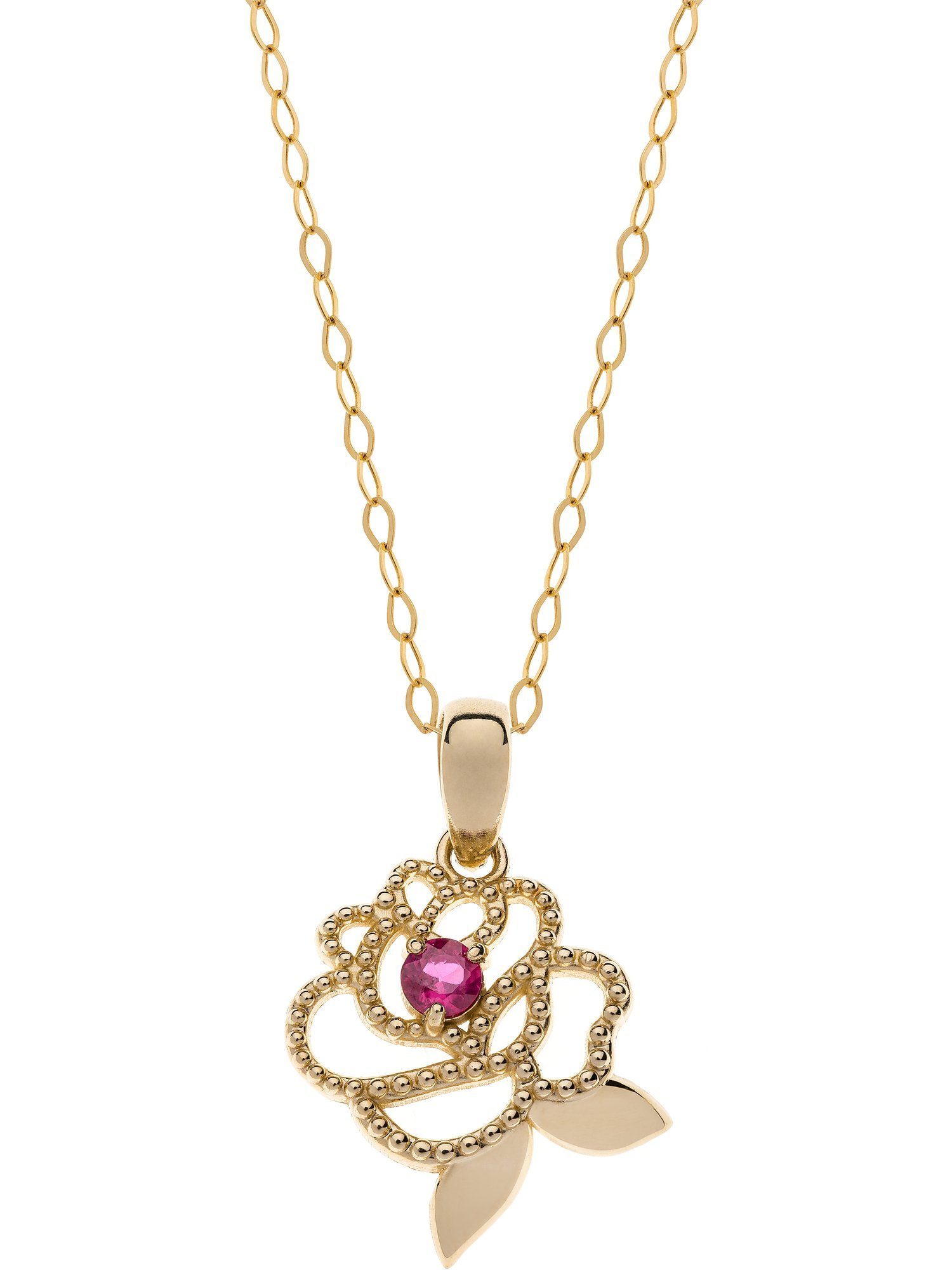 1 Disney 375er DISNEY Gelbgold Rubin Mädchen-Kinderkette Collier Jewelry