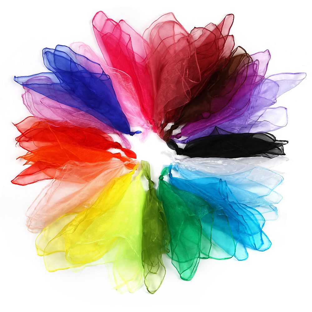 CLTYQ Lernspielzeug 23 Stück Jongliertücher, Chiffontücher für Tanzen,Bunte günstig online kaufen