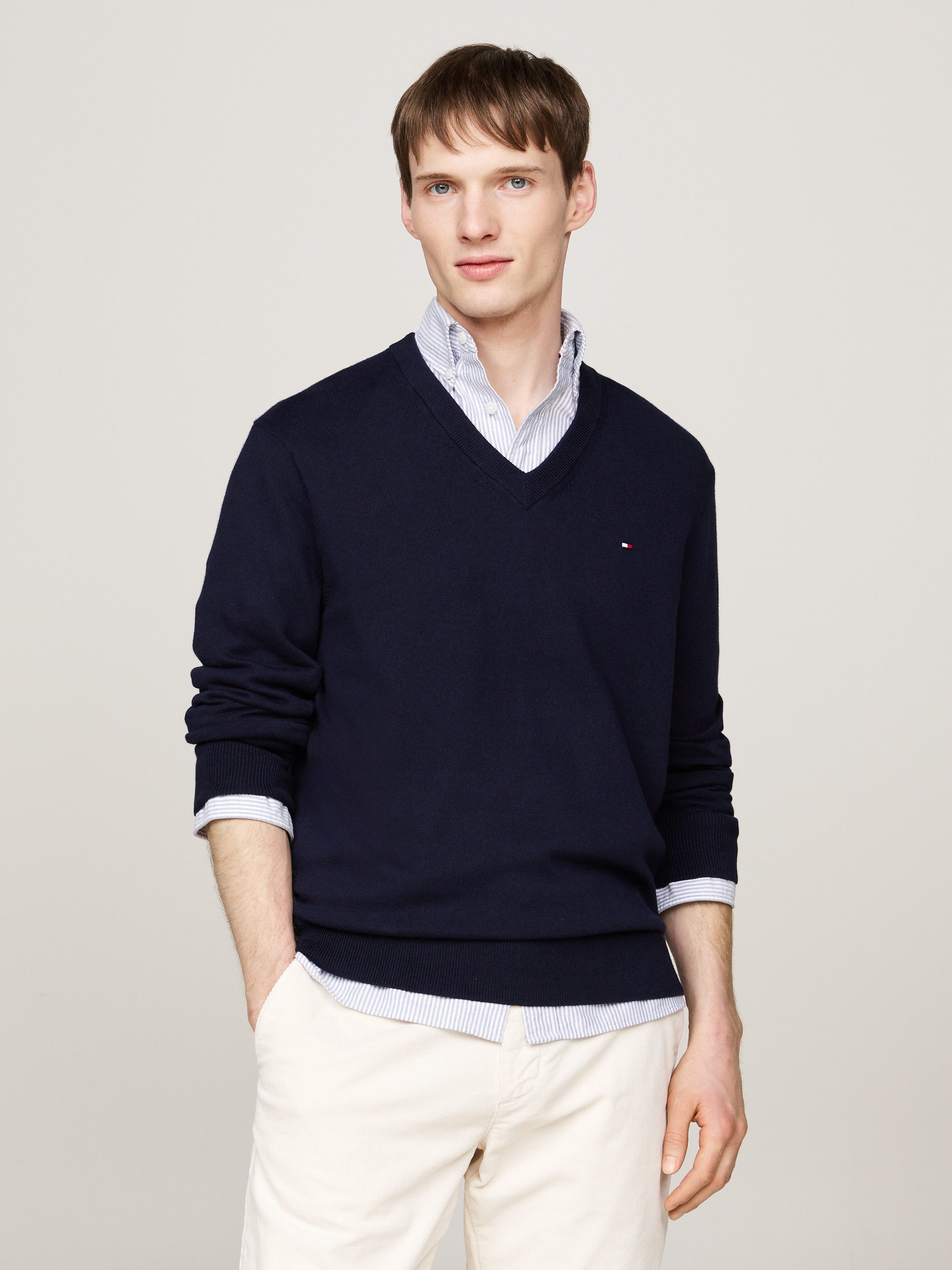 Tommy Hilfiger V-Ausschnitt-Pullover PIMA ORG CTN günstig online kaufen