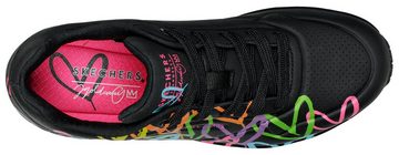 Skechers UNO - HIGHLIGHT LOVE Sneaker mit Herzchen-Print, Freizeitschuh, Halbschuh, Schnürschuh