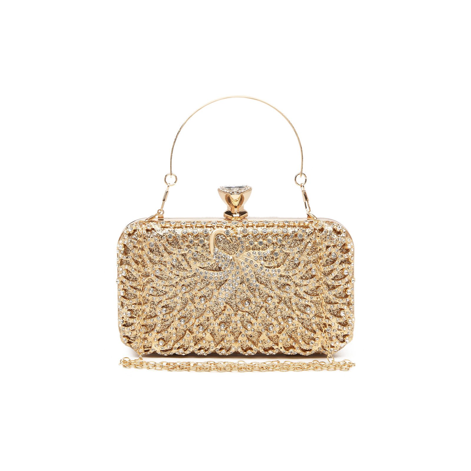 Miss Lulu Clutch Damen Clutch-Tasche mit Perlenstickerei, Hartschalen-Design