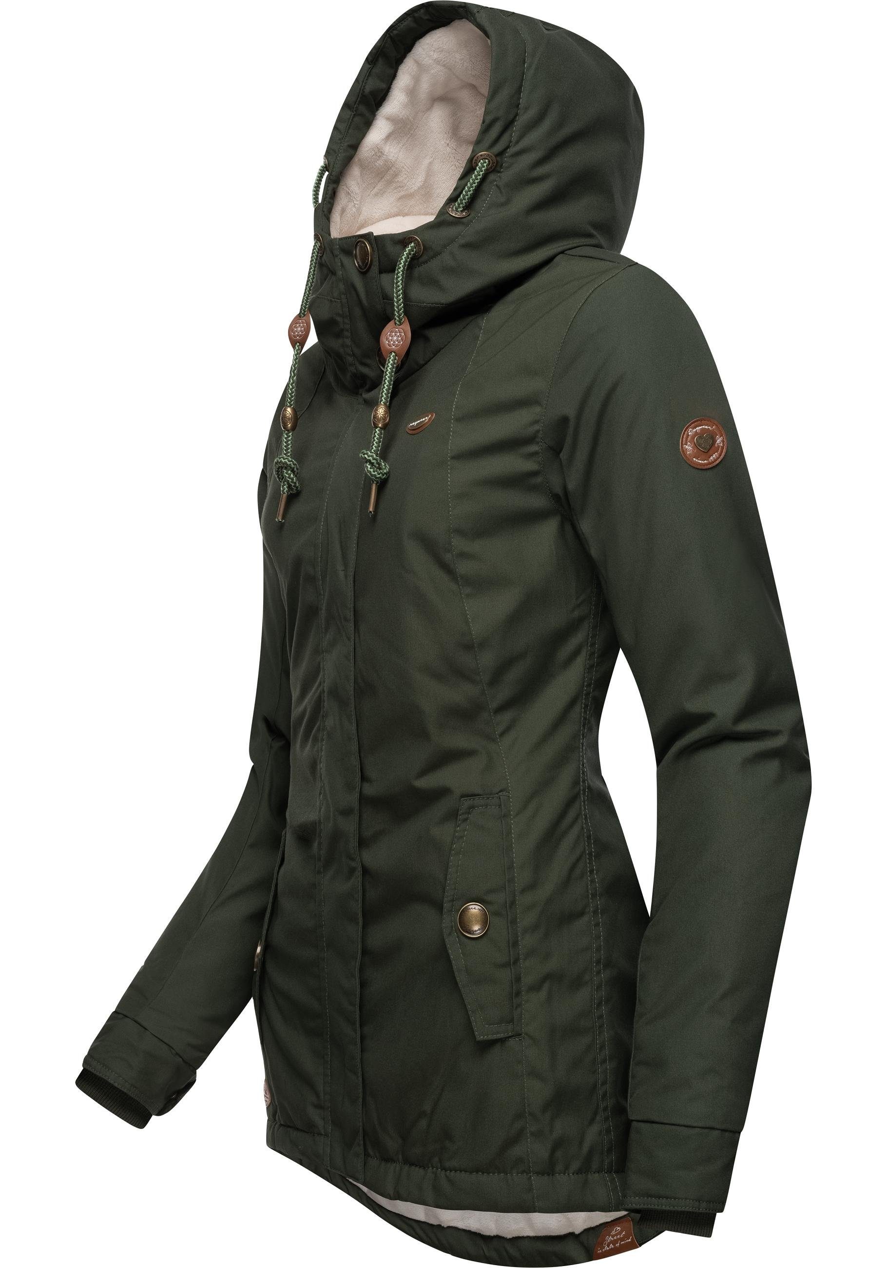 Ragwear Winterjacke Monade Damen Winterparka mit Kapuze und m. Fleece gefüt günstig online kaufen