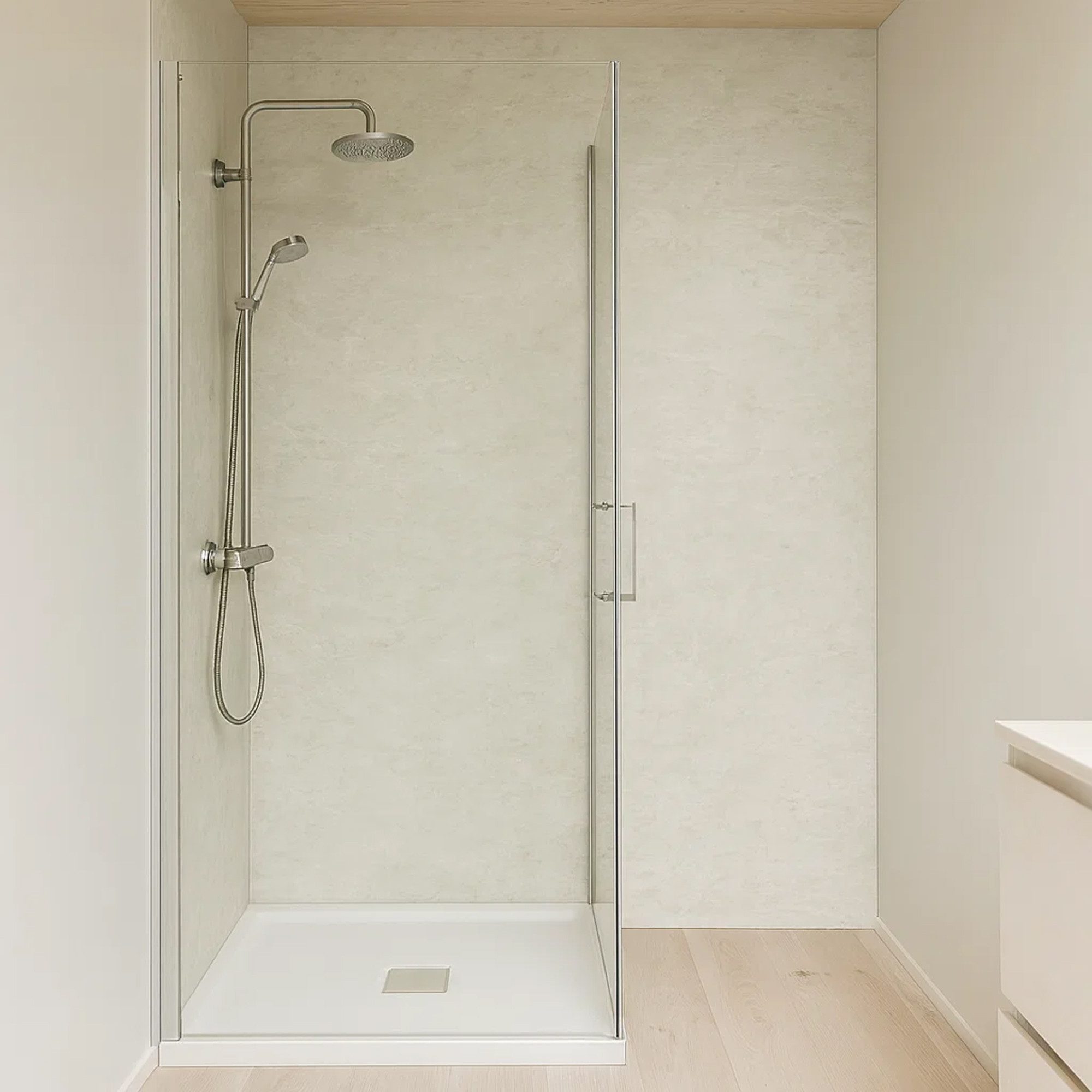 neu.haus Duschrückwand, (Set, 4-tlg), Wandpaneel »Bladel« 120 x 60 cm Cloudy Grey