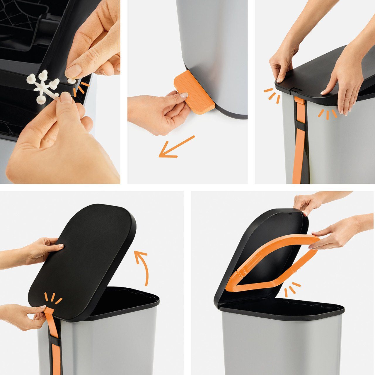 ROTHO Mülleimer Rotho Treteimer Ribo 35 L schwarz