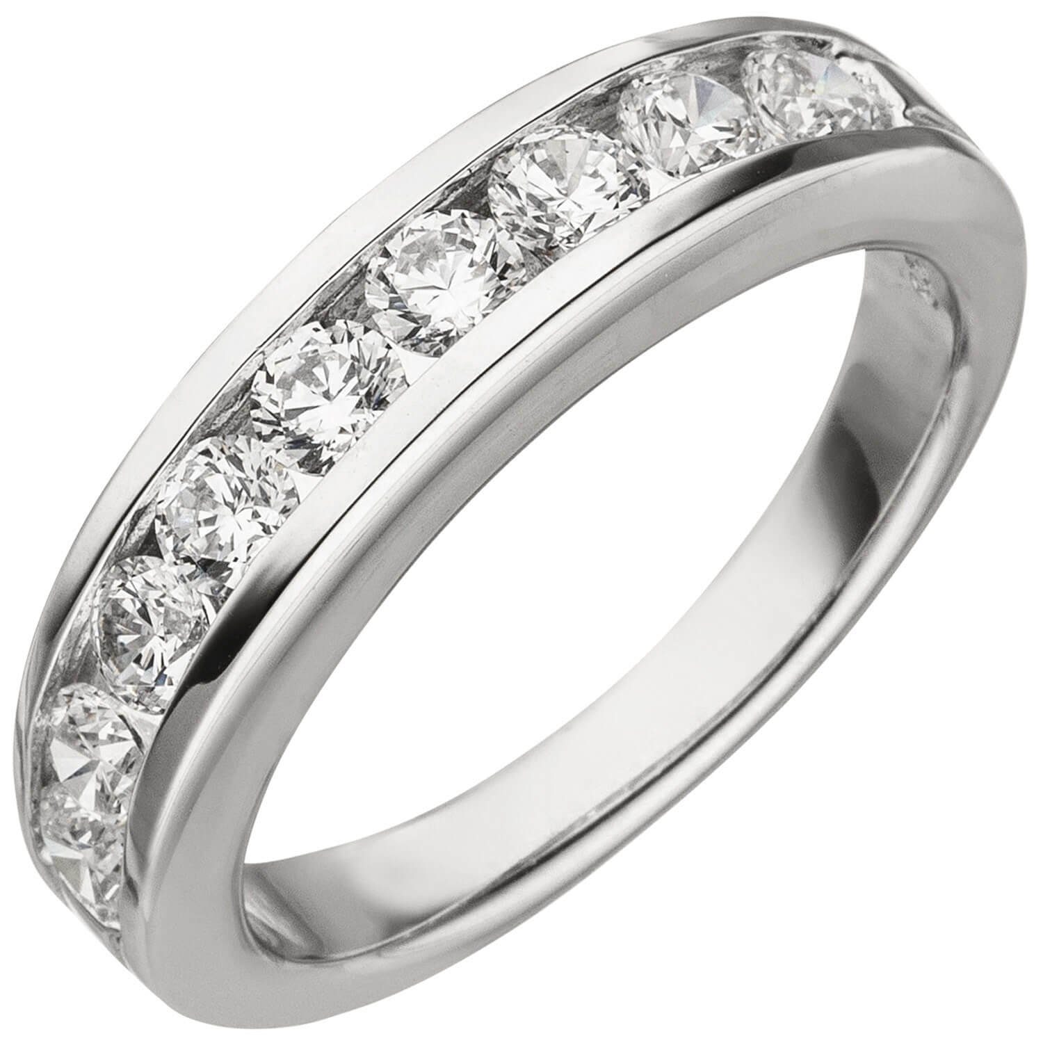 Schmuck Krone Silberring Ring Damenring mit weißen Zirkonia 925 Silber Fingerschmuck, Silber 925