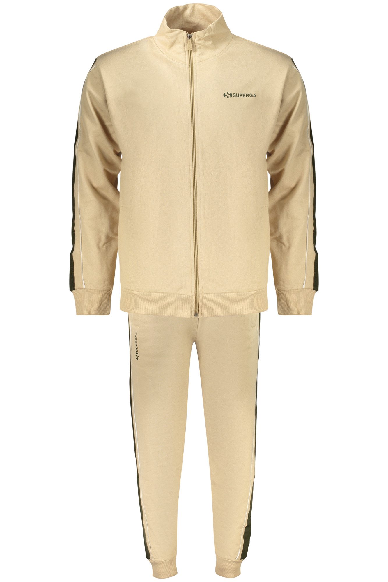 Superga 5-Pocket-Hose Stylischer Herren-Trainingsanzug Beige mit Kontrastdetails & Taschen