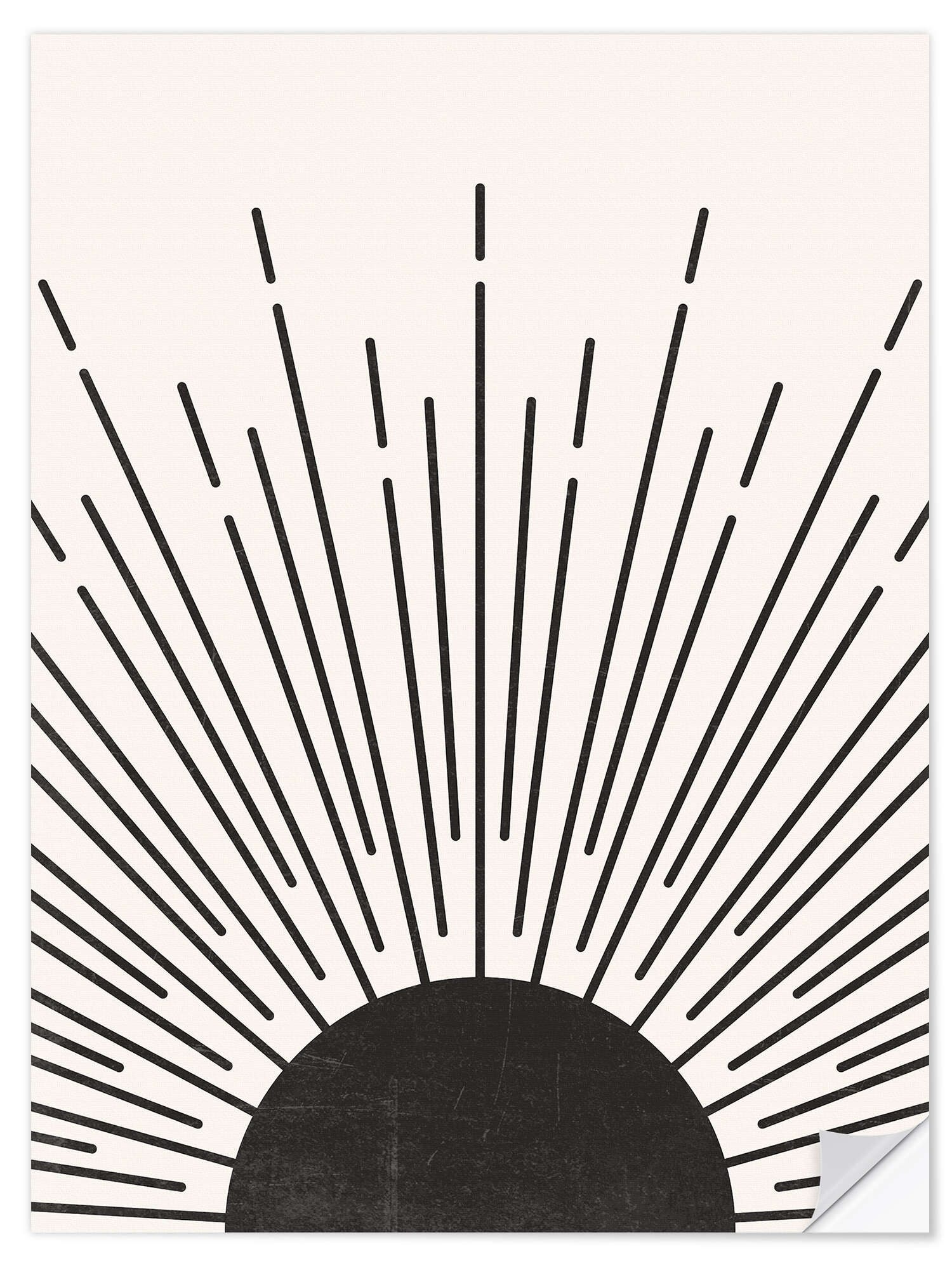 Posterlounge Wandfolie TAlex, Skandinavischer Sonnenuntergang, Wohnzimmer Boho Illustration