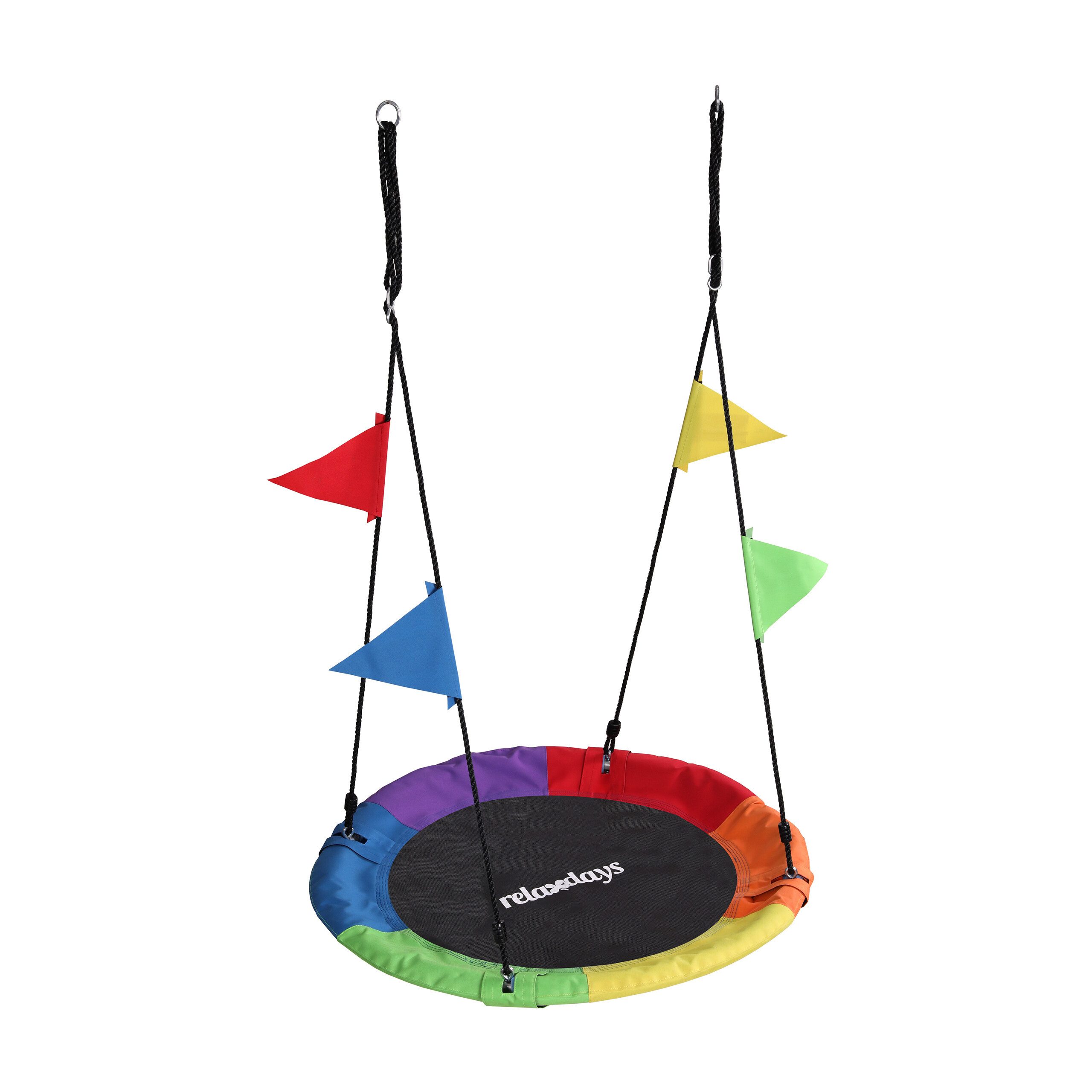 relaxdays Nestschaukel-Sitz Nestschaukel Kinder mit Wimpel (1-tlg), 100 cm
