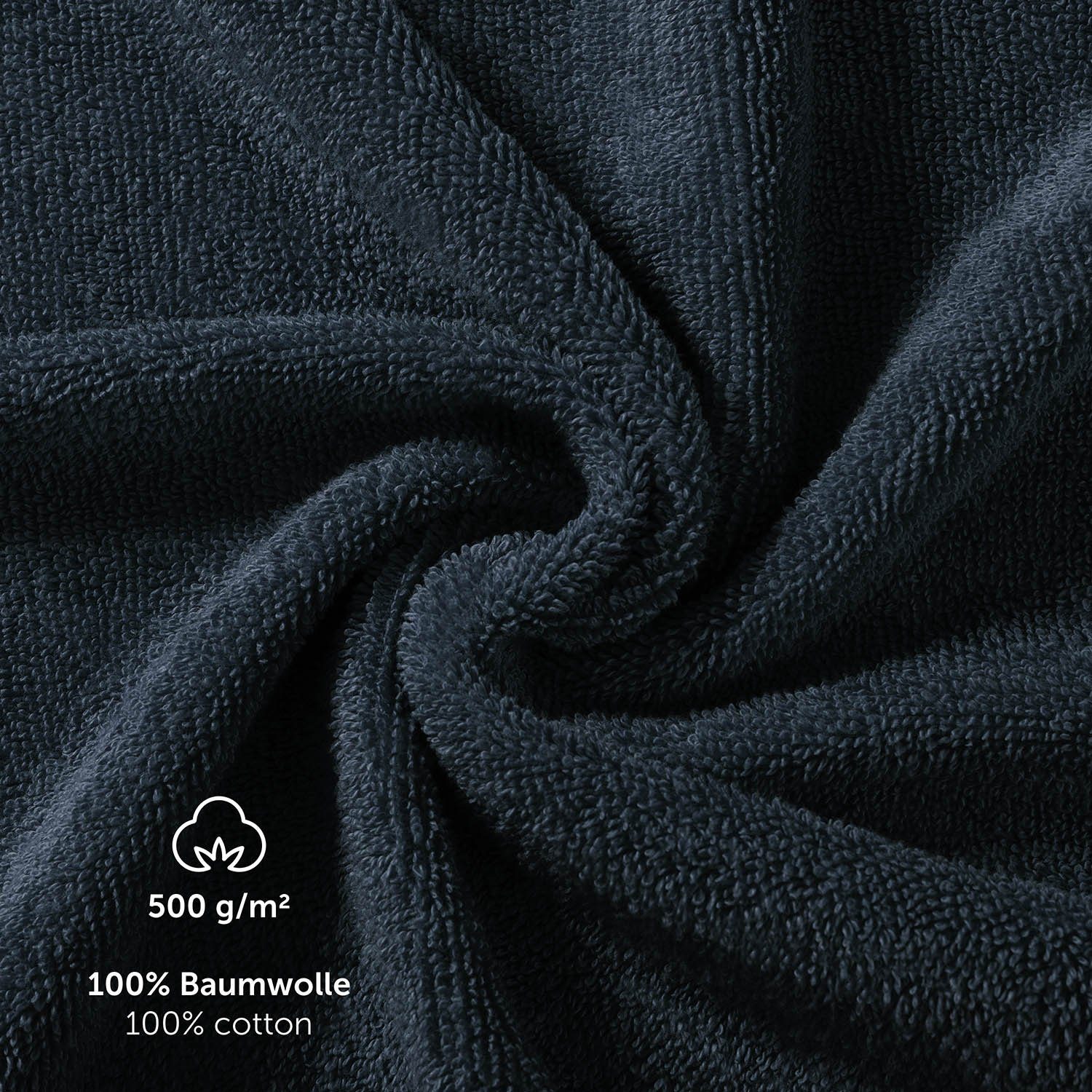 2er 100% Baumwolle mit saugstark, und Blau Set Frottee Aufhängschlaufen, 50x100cm Handtücher Frottier (2-St), weich Blumtal Set Handtücher Dunkel Handtücher - Premium