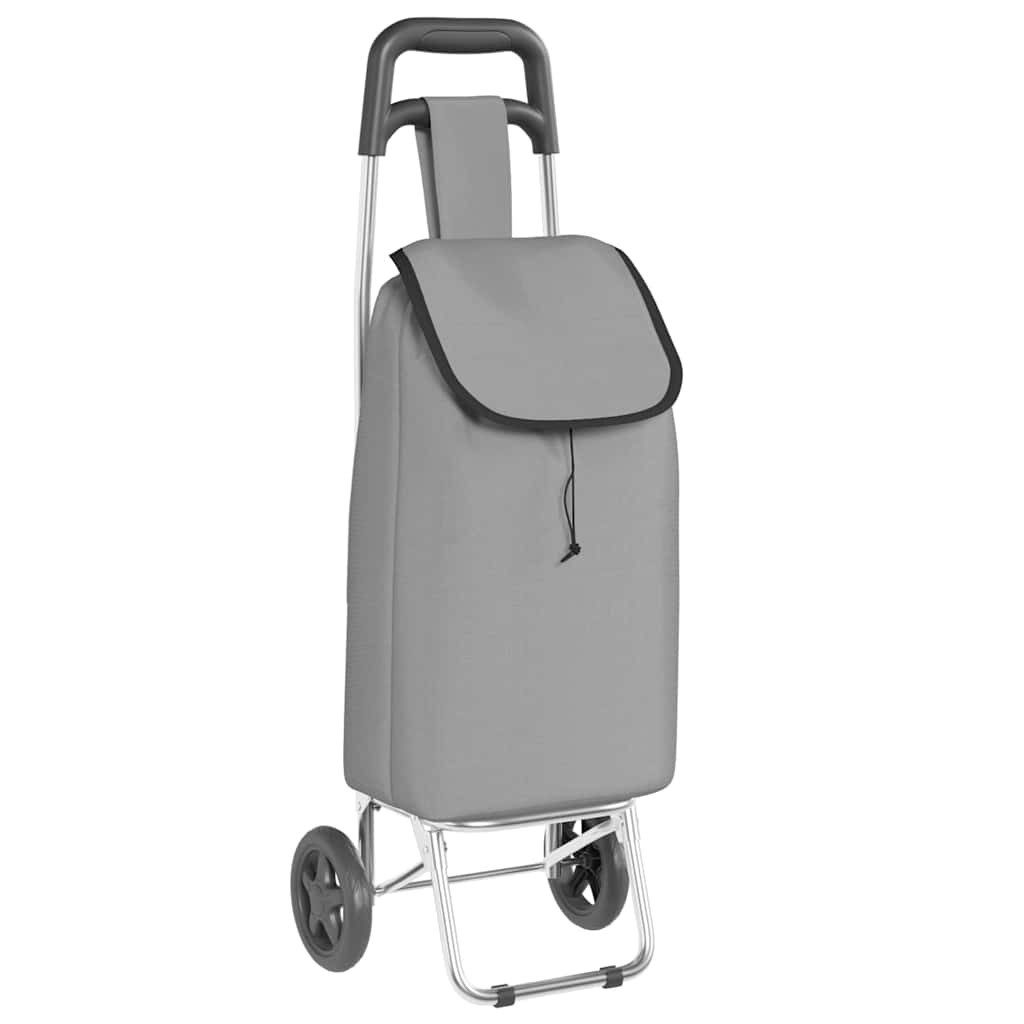 vidaXL Einkaufstrolley Einkaufswagen Grau 35 x 28 x 92 cm Oxford-stoff
