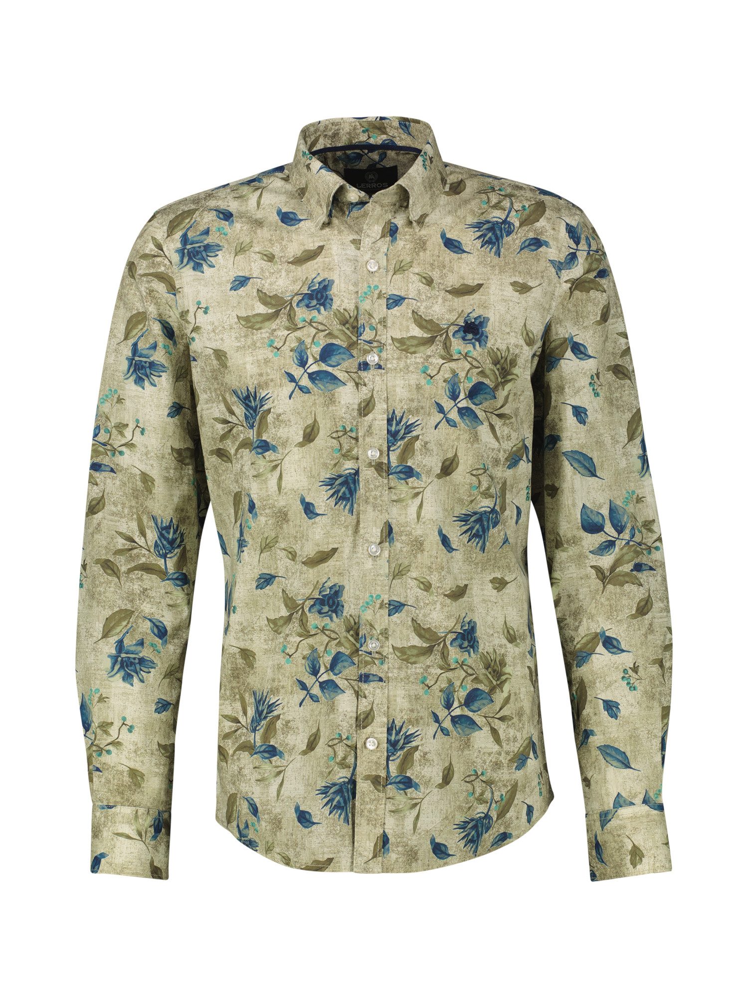LERROS Langarmhemd LERROS Floral designtes Herrenhemd in Übergrössen