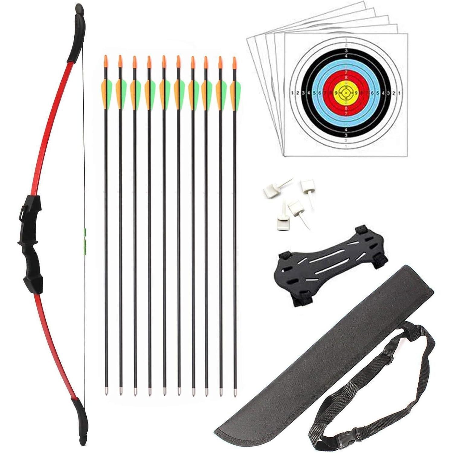 LuxusKollektion Recurvebogen Junior Bogenschießen-Set 15LB Recurve Bogen für Kinder Red