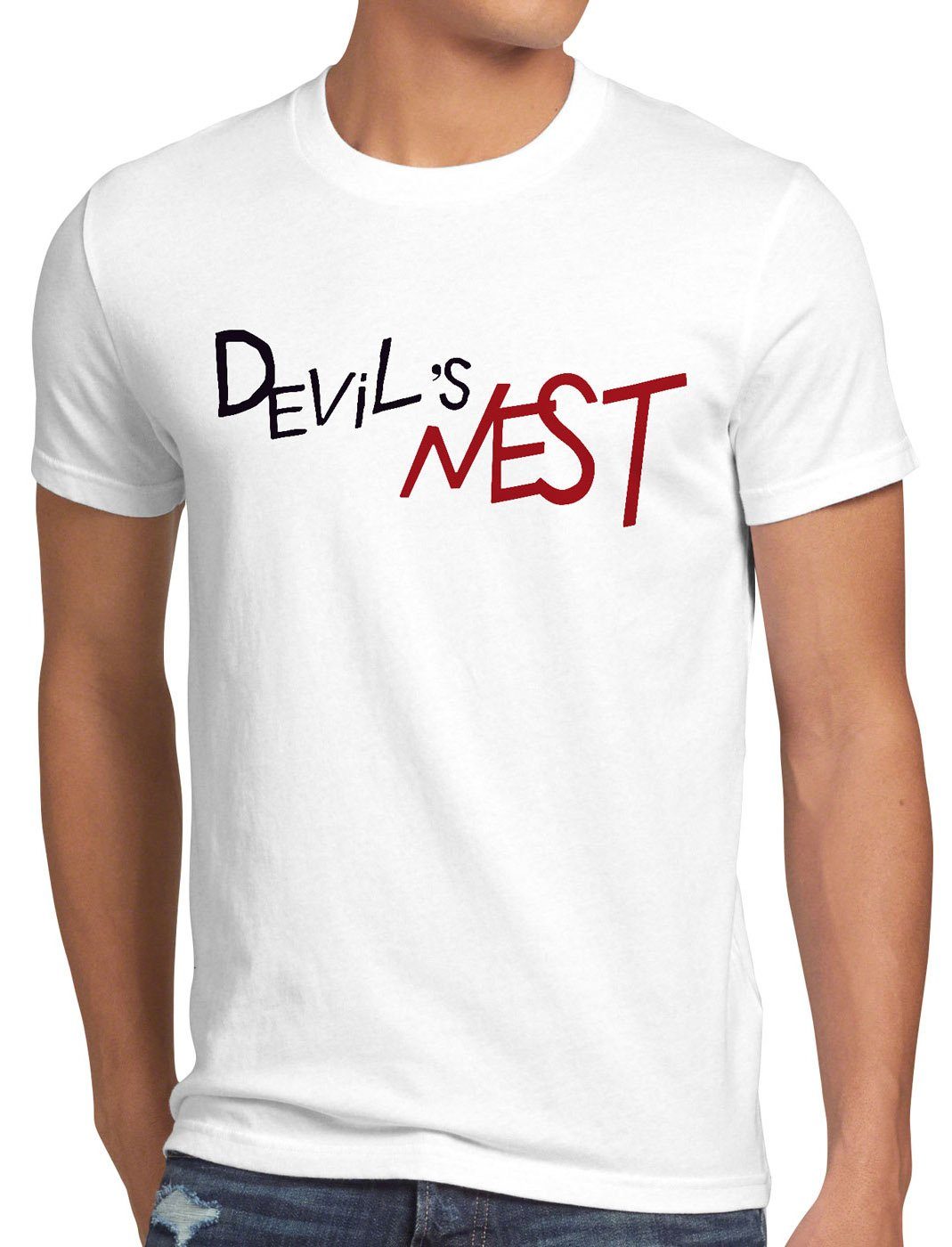 style3 Kostüm Print-Shirt Cosplay Alchemist Nest weiß Anime Fan-Shirt Jungen Herren T-Shirt Devils