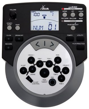 XDrum E-Drum DD-530 E-Drum mit Mesh Heads inkl. Hocker Set, 13-St., USB MIDI, 45 Drumkits, 400 Sounds und Lernmodus