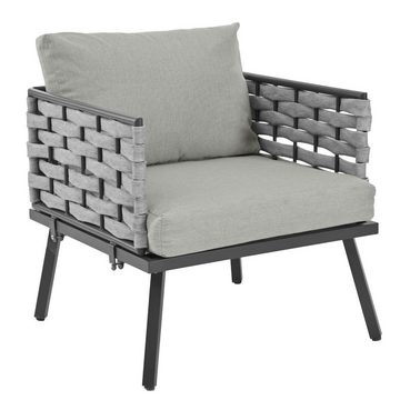 FUROKOY Gartenlounge-Set Gartenmöbel Sofa 4-Sitzer mit Tisch &Kissen,Tischplatte aus Glas, (Sitzgruppe für Garten mit verzinktem Stahlgestell, (4-teiliges Esstisch-Set, 1 2-Sitzer-Sofa, 2 Einzelstühle, 1 Tisch), Ecksofa Gartengarnitur Garten Balkon Terrasse Outdoor