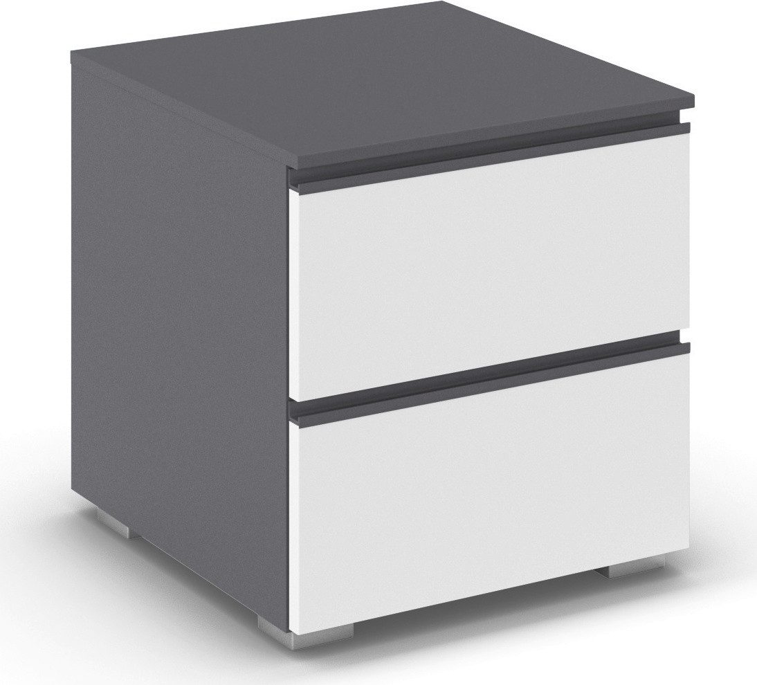 rauch Nachtkommode Nachttisch Nachtkonsole Nachtschrank MAINZ (Breite 40 cm), zwei praktische und geräumige Schubladen MADE IN GERMANY