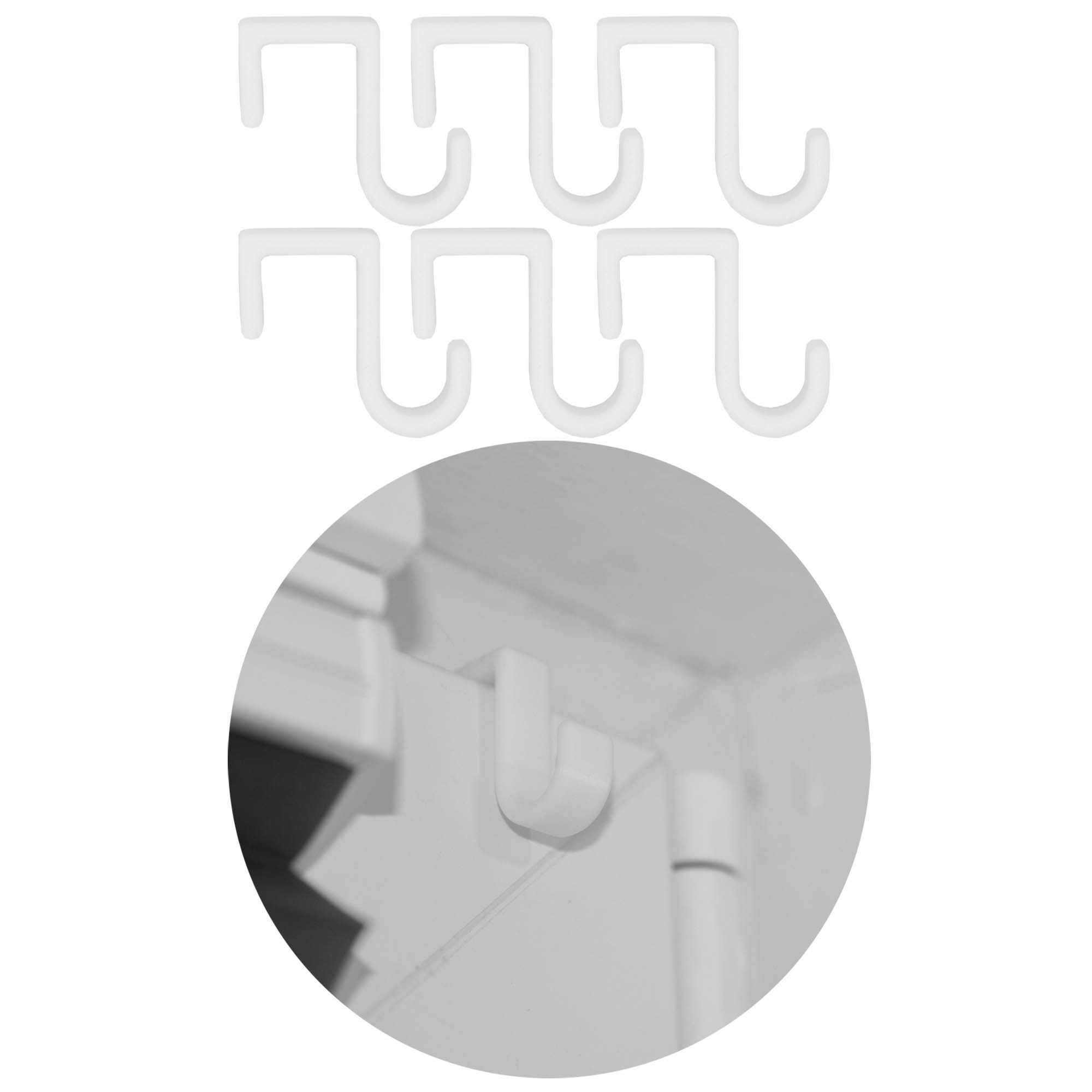TSB Werk Kleiderhaken Fensterhaken Fensterklemme Fensterklammer, (6-St), Fensterclip, Fensterdeko, Universal, Weiß