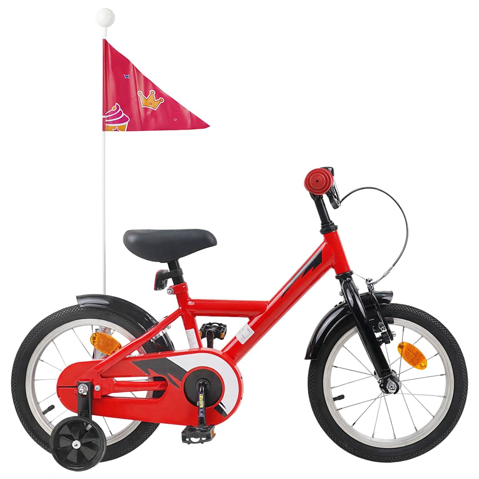 vidaXL Kinderfahrrad 112,5 x 51 x 75 cm Kinderfahrrad 16 Zoll für 4-6 Jahre alt Rot Stützrä