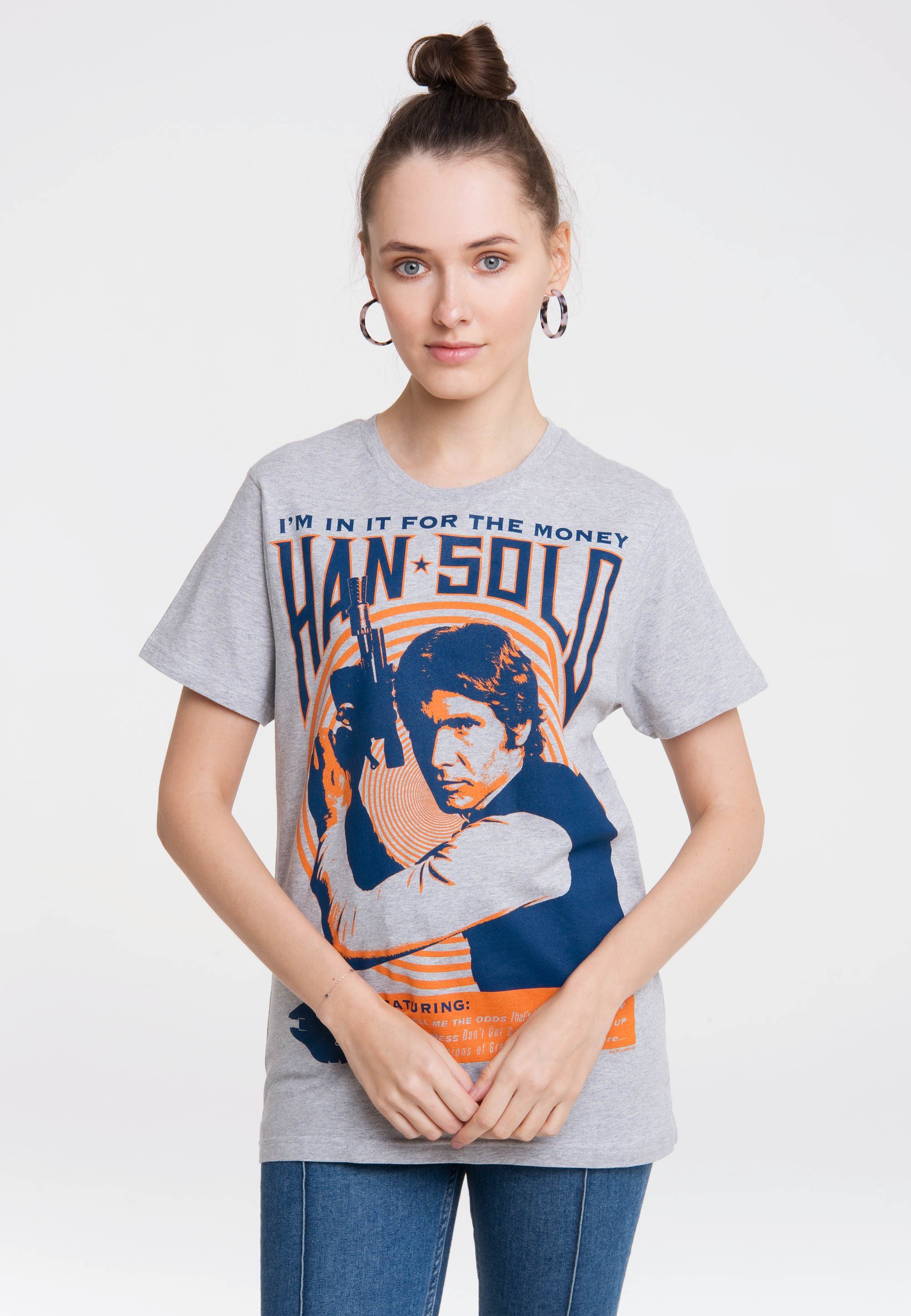 Beeilen Sie sich in den Laden! LOGOSHIRT T-Shirt Star Wars mit Han - Money - Han Solo Solo-Print