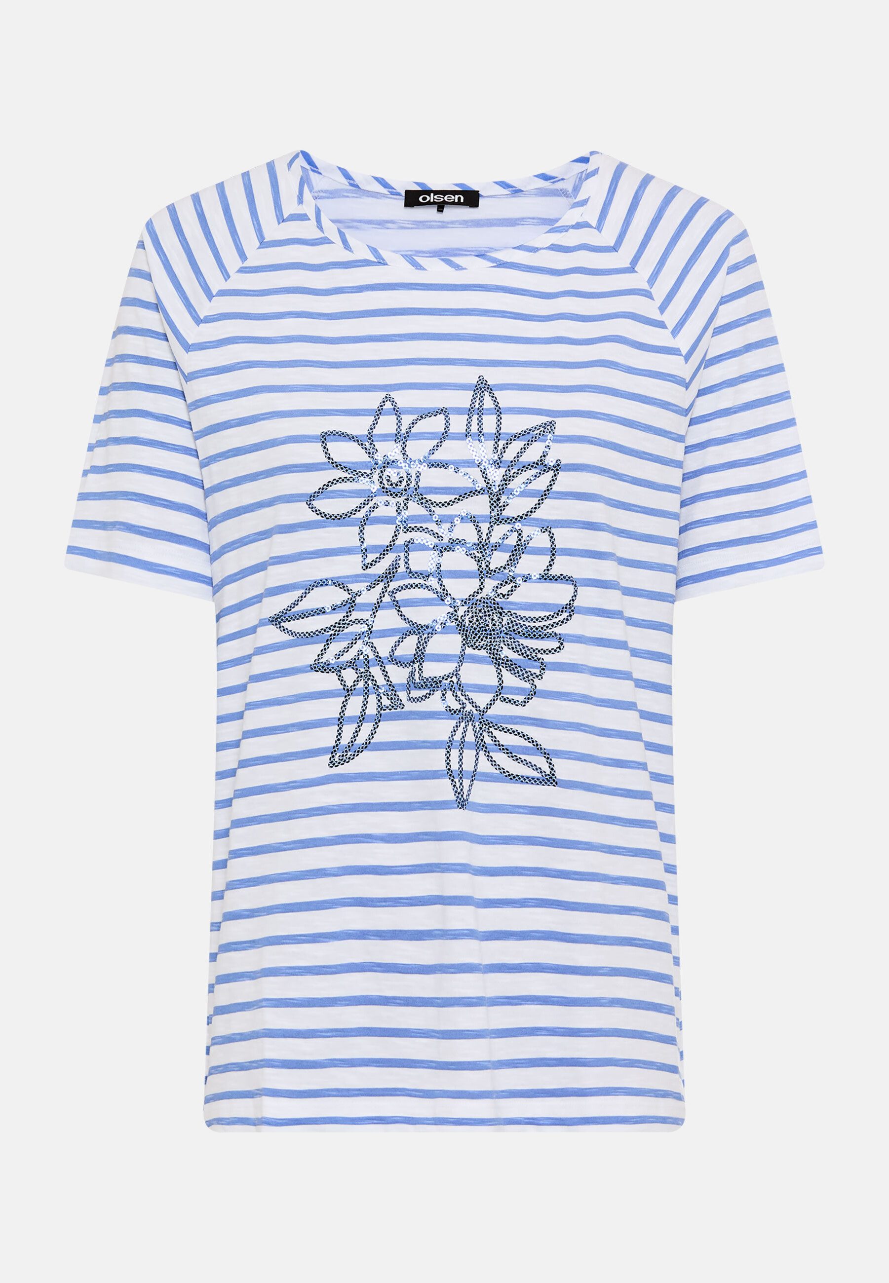 Olsen T-Shirt Shirt mit dekorativem Streifendruck