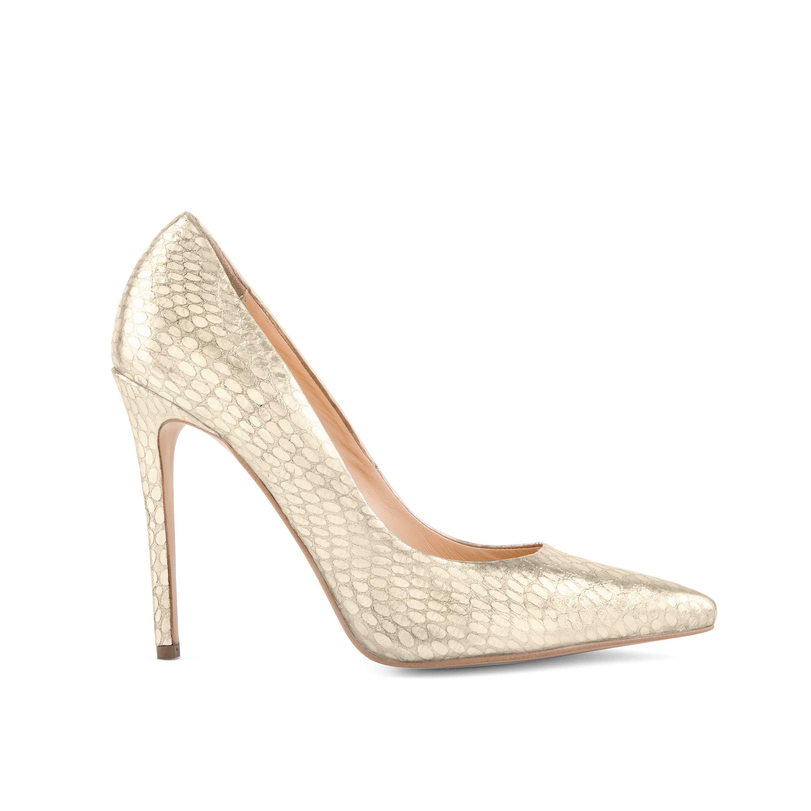 GosiaK. "Maxima" in antikem Gold High-Heel-Pumps aus echtem Leder, made in EU
