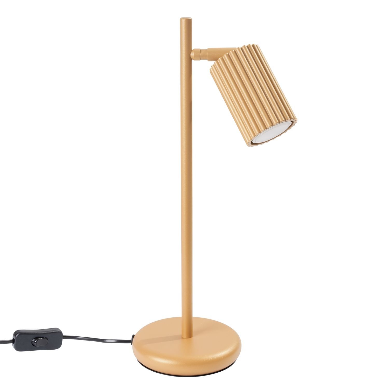 Licht-Erlebnisse Schreibtischlampe BERTA, ohne Leuchtmittel, Aluminium verstellbar 43 cm hoch in Gold GU10 Modern