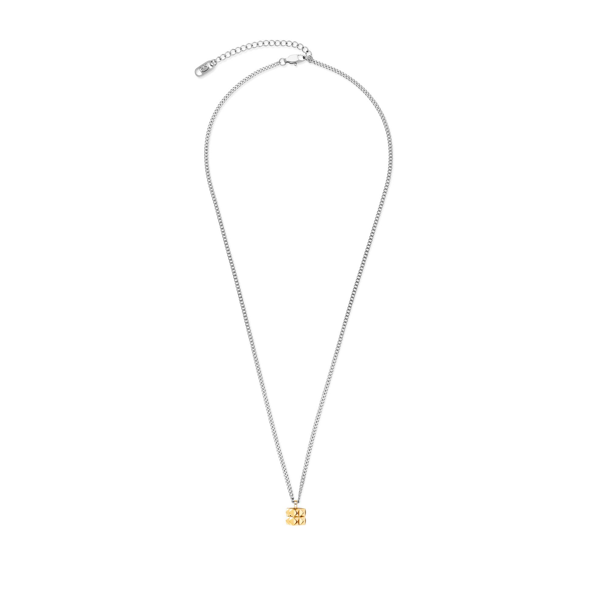 COEUR DE LION Kette mit Anhänger Schmuck Edelstahl Halskette Chain Spikes Cube Solo Würfelkette