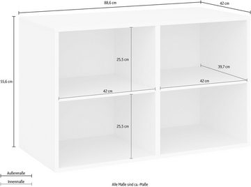 Hammel Furniture Regal Keep by Hammel Modul 004, 2 feste Einlegeböden, Wandmontage/stehend montierbar, Breite 88,6 cm