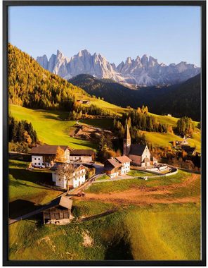 Wall-Art Poster Dorf Dolomiten, Landschaften (1 St), Poster ohne Bilderrahmen
