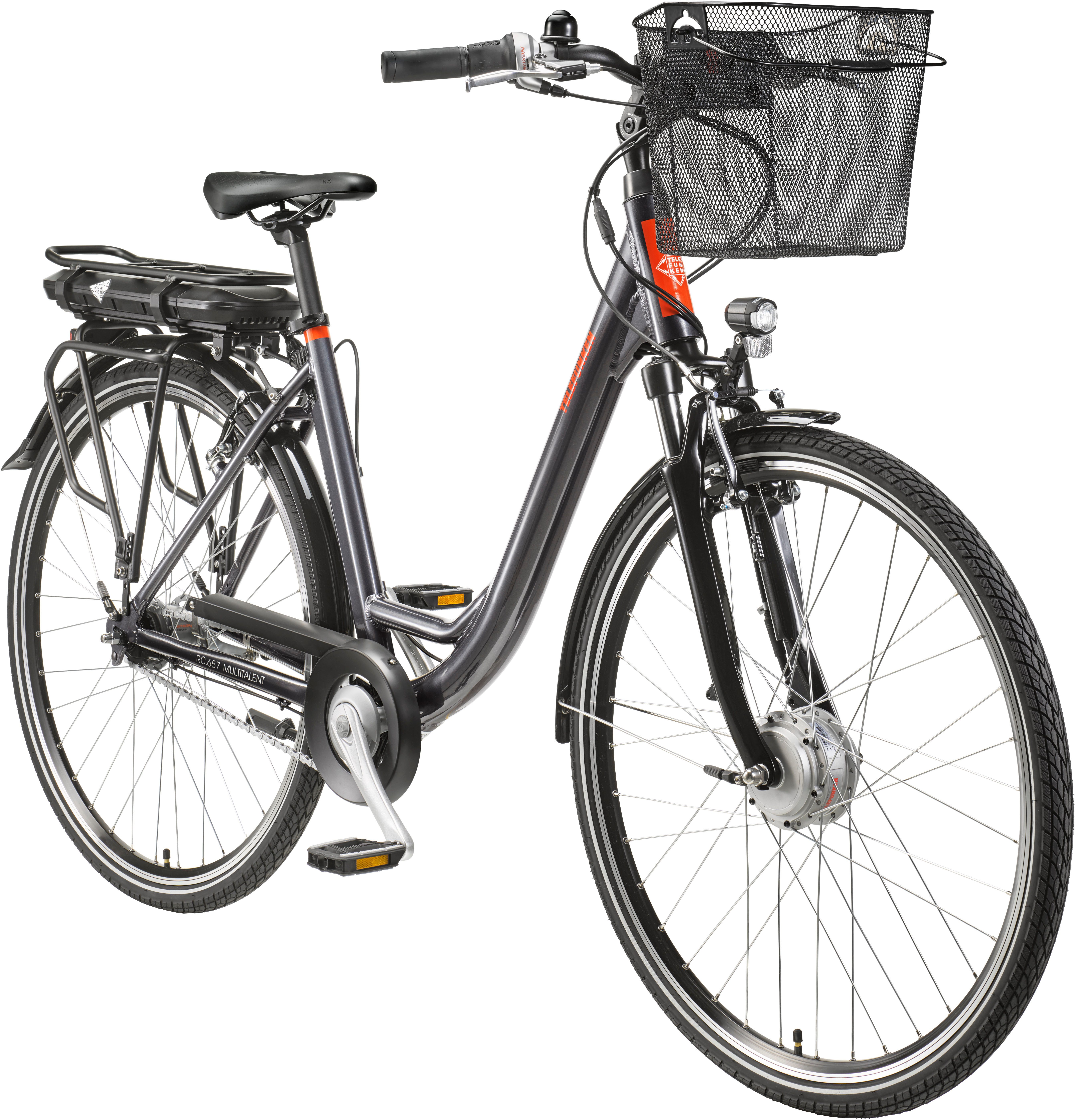 Telefunken E-Bike Cityrad Multitalent RC657, 7 Gang Shimano Nexus Schaltwerk, Nabenschaltung, Frontmotor, 536,5 Wh, Pedelec, Elektrofahrrad für Damen u. Herren