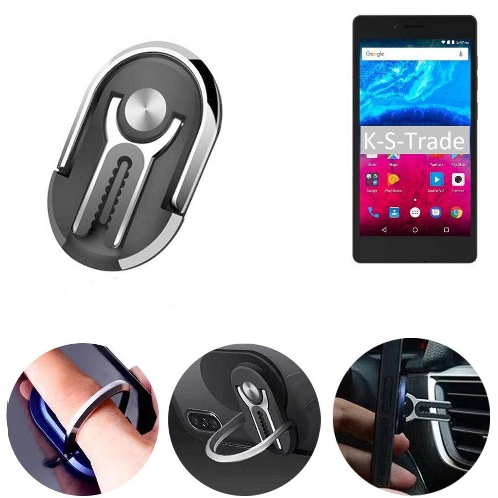 K-S-Trade für Archos Core 50 Smartphone-Halterung, (3in1 Smartphone-Ring  Handy-Ring Fingerhalterung Handyring)