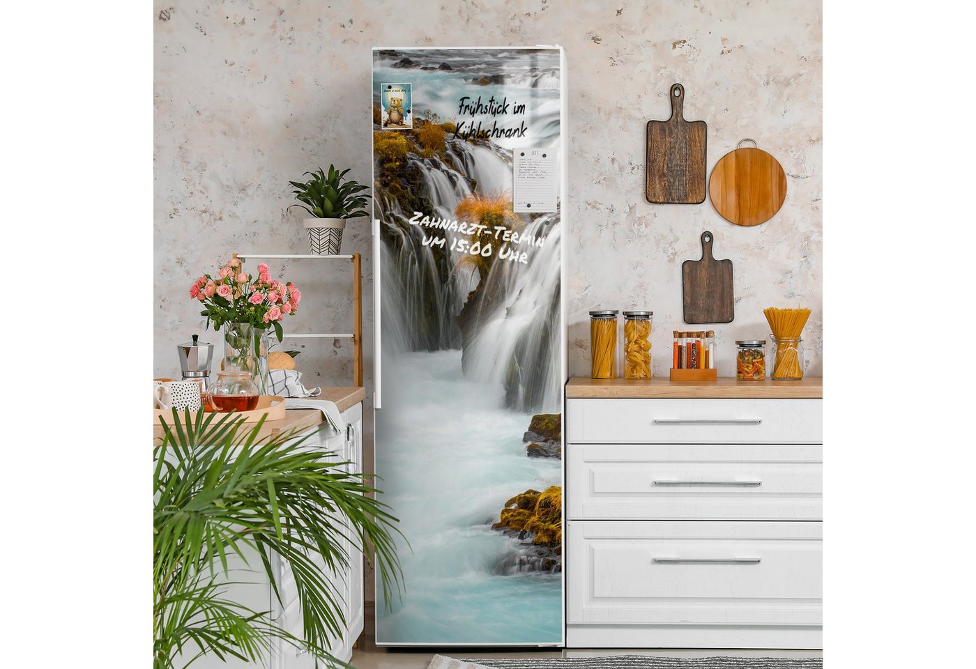 Thumbnail - DEQORI Magnetfolie 'Herbstlicher Wasserfluss', beschreibbar Kühlschrank Magnetmatte magnetisch Magnetfolie