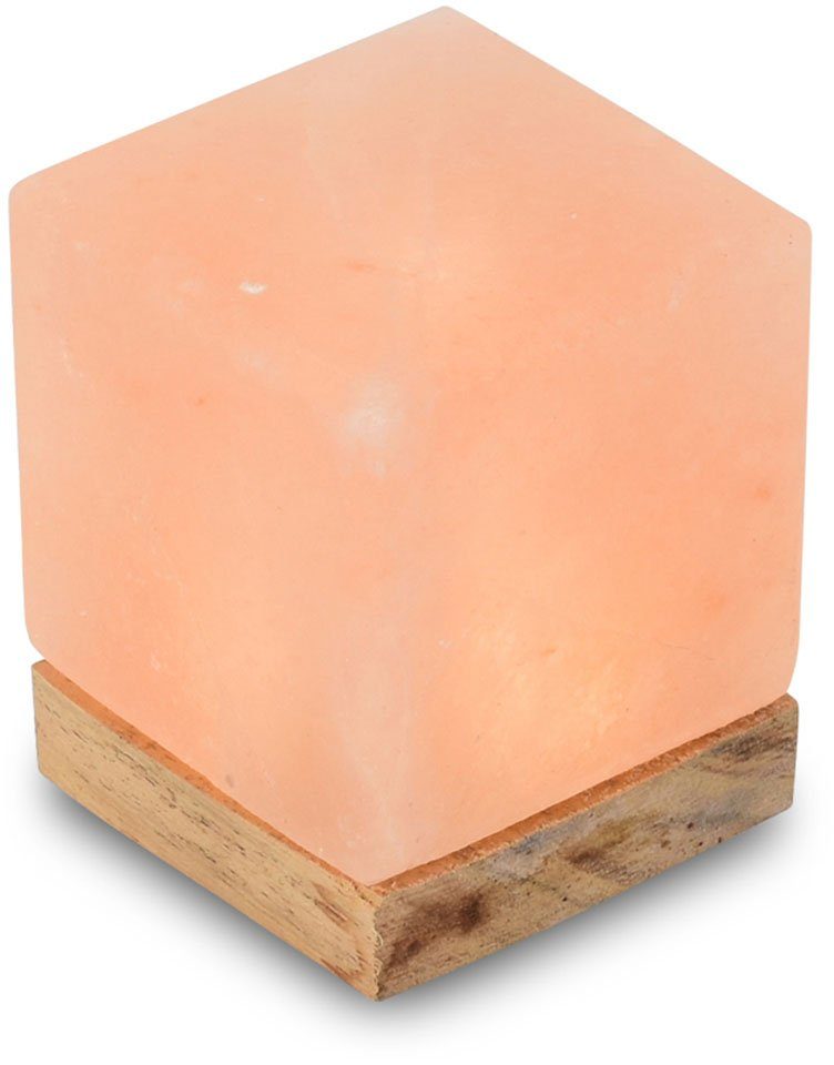 Das ist ein Fachgeschäft! HIMALAYA SALT Handgefertigt Salzkristall-Tischlampe DREAMS USB-Kubus, Salzkristall wechselbar, Warmweiß, jeder aus LED cm Unikat, ein - H: Stein ca.9