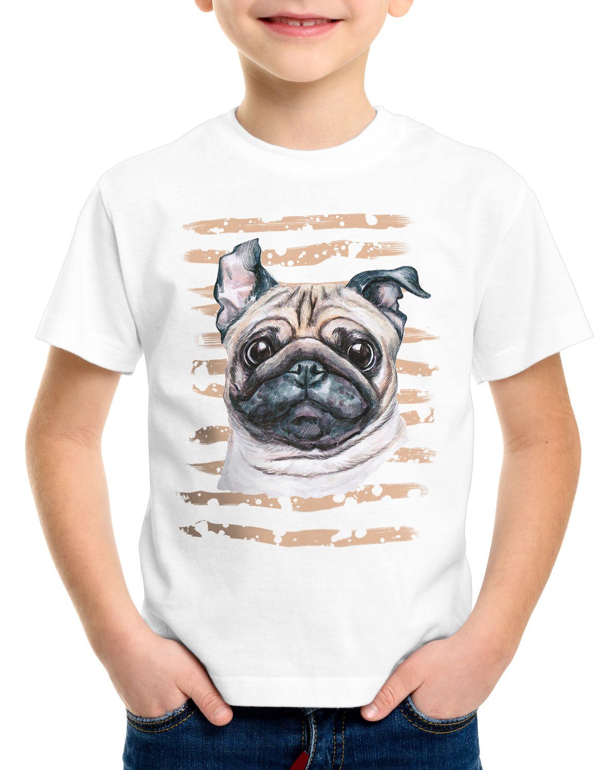 style3 Print-Shirt Kinder T-Shirt Mops hundeliebhaber züchter sommer