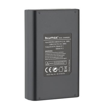 Blumax Dual LCD Ladegerät, für Nikon EN-EL15 USB-C Kamera-Ladegerät