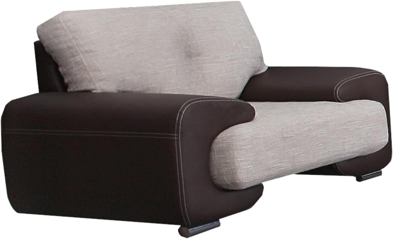 MOEBLO Sessel LORENTO (gepolstert - Polsterstuhl für Esszimmer & Wohnzimmer - Lounge Sessel mit Armlehnen - Armlehnensessel Fernsehsessel Polstersessel Federkern - mit Design Füßen), - (BxHxT): 135x90x100 cm