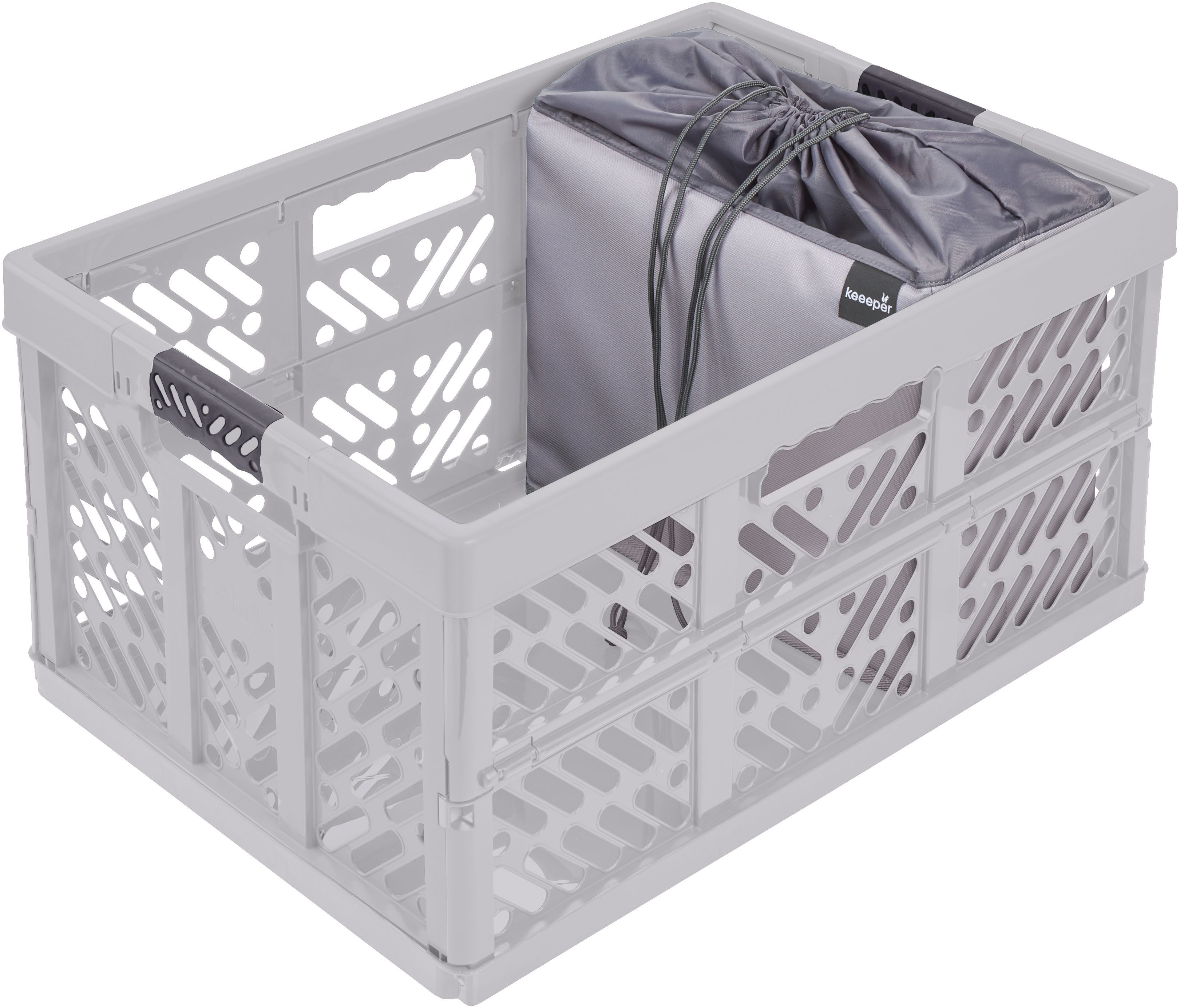 keeeper Klappbox Profi-Klappbox ben 45l und faltbare Obst- und Gemüsebox neo 13l, 45 l, Soft-Touch-Griffe, zusammenklappbar