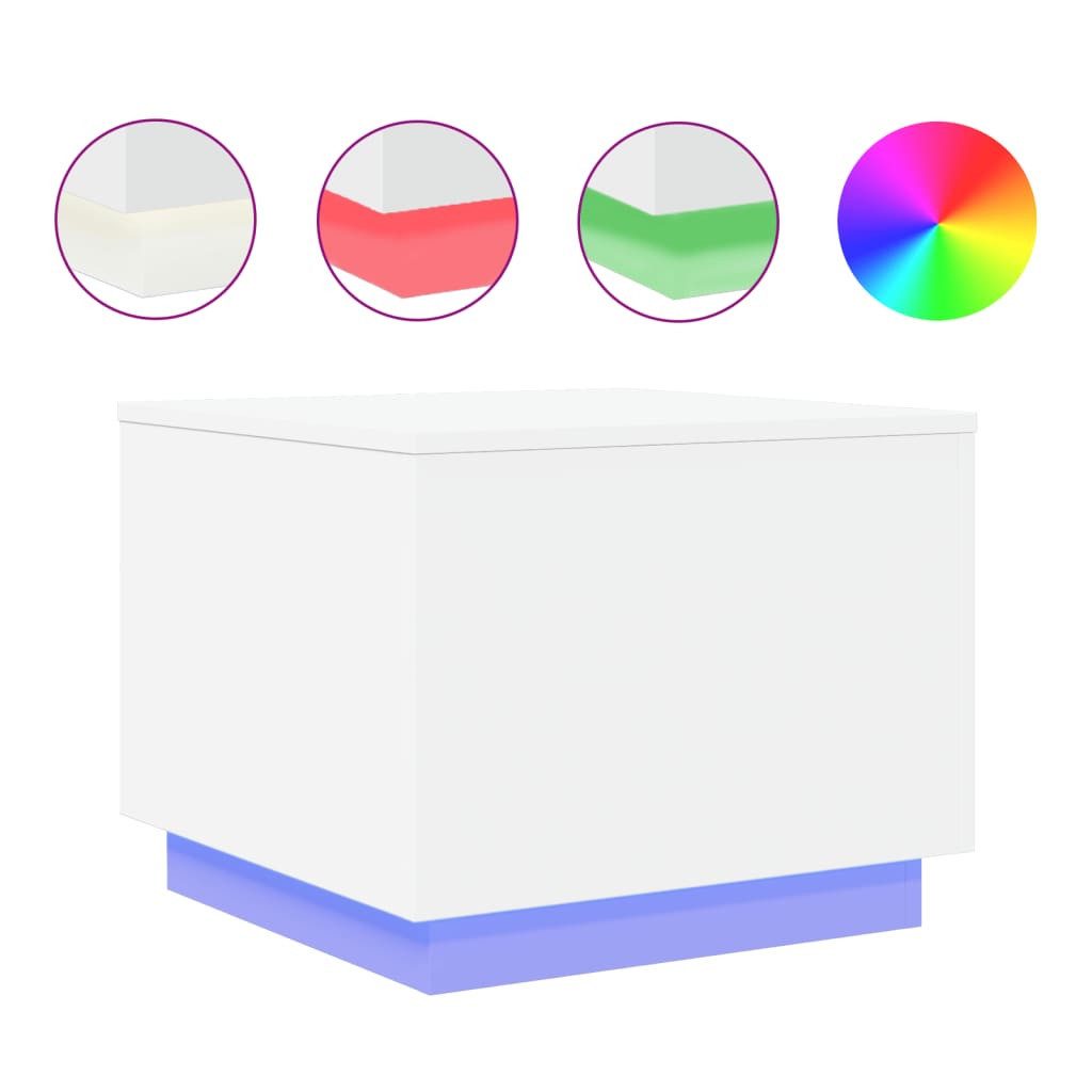 vidaXL Couchtisch Couchtisch mit LED-Leuchten Weiß günstig online kaufen
