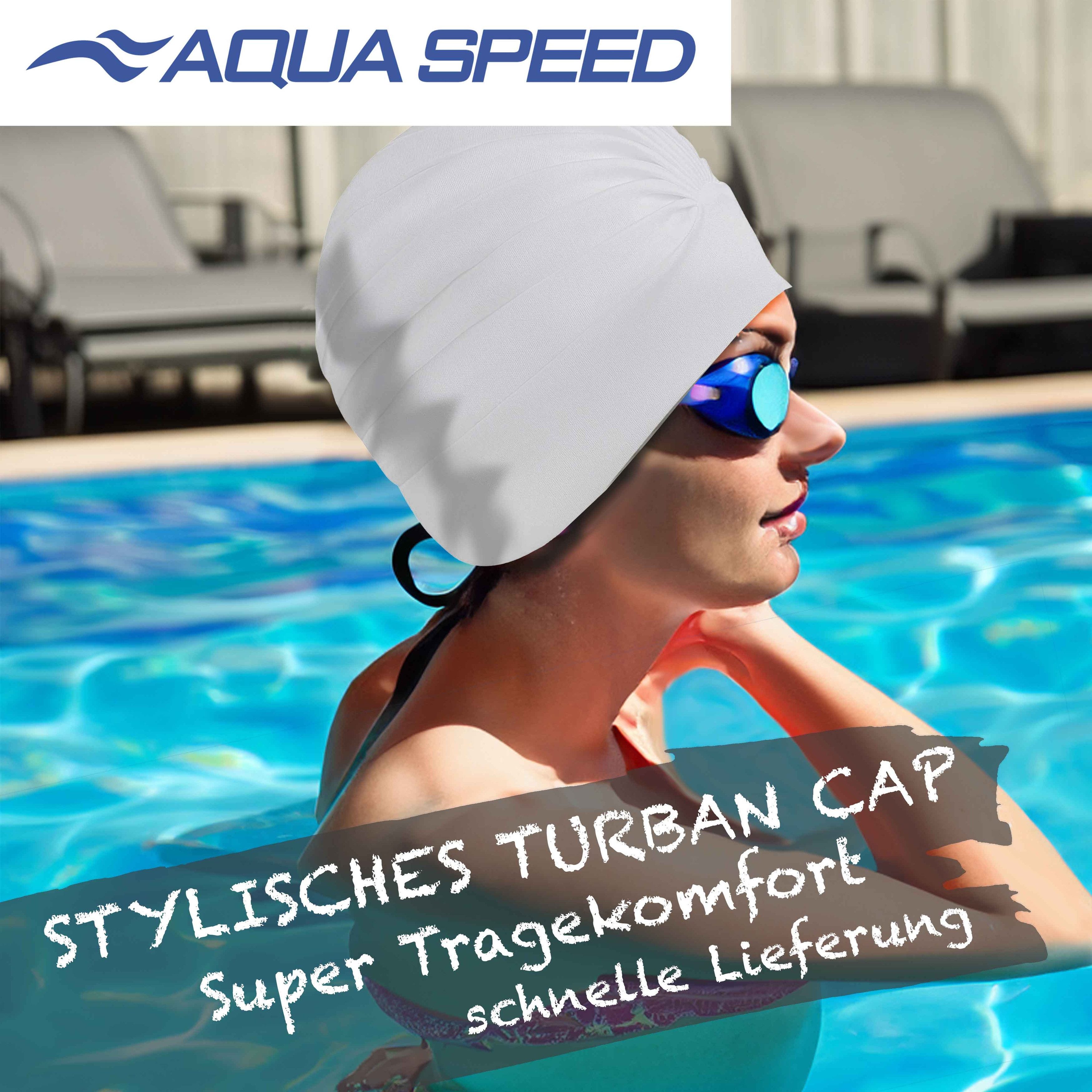 Aqua Speed Badekappe Turban-Stil Badehaube Textiles Material Retro Frottee-Kopftuch, Modischer Stil – Eleganter Komfort für Wellness & Entspannung