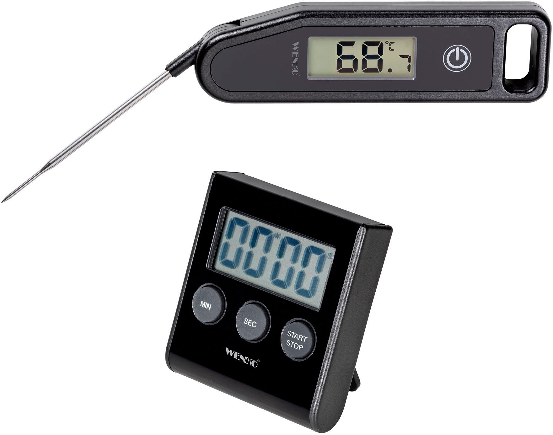 Kochthermometer Modell Bobby mit Küchentimer Modell Lilo