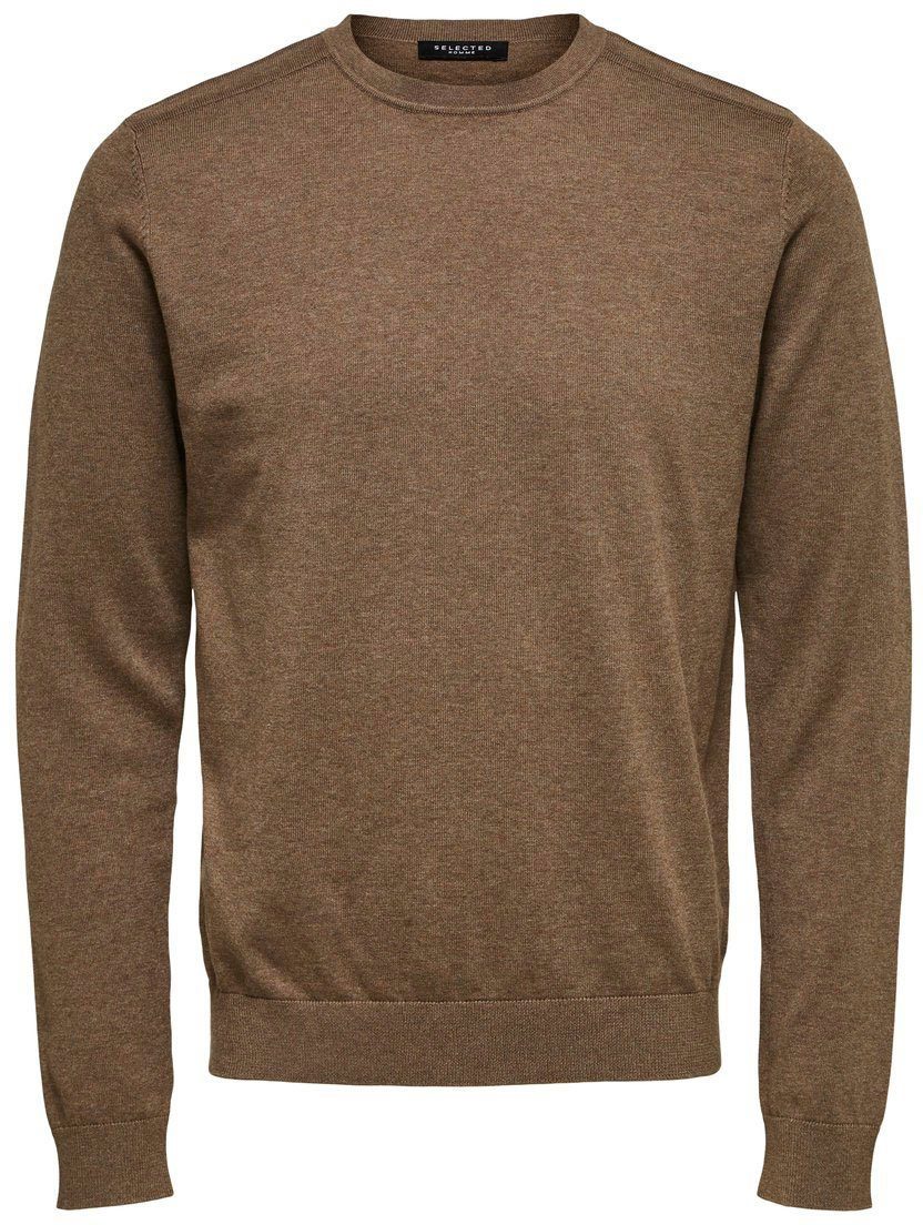 SELECTED HOMME Strickpullover SLHBERG CREW NECK NOOS beige