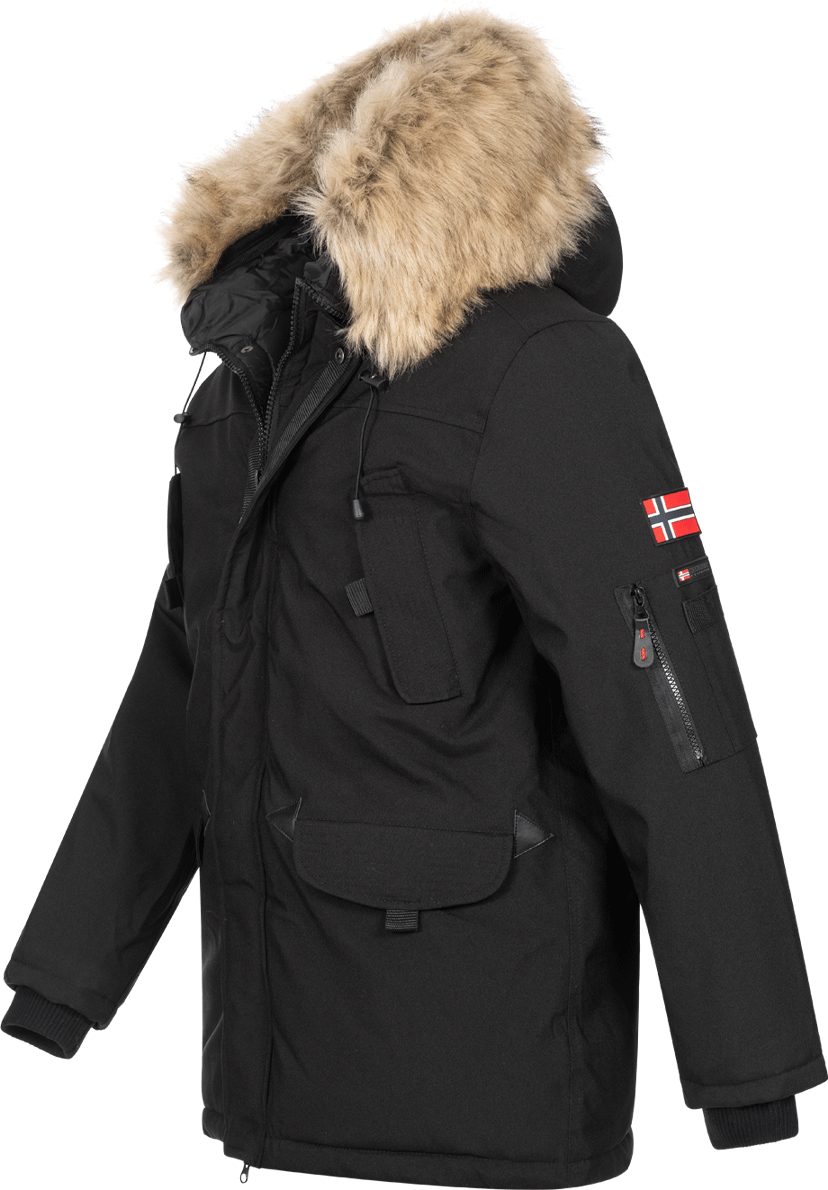 Geographical Norway Parka Herren Winter Jacke Outdoor Parka Mantel Kapuze Stepp warm gesteppt – Bild 3 von 4