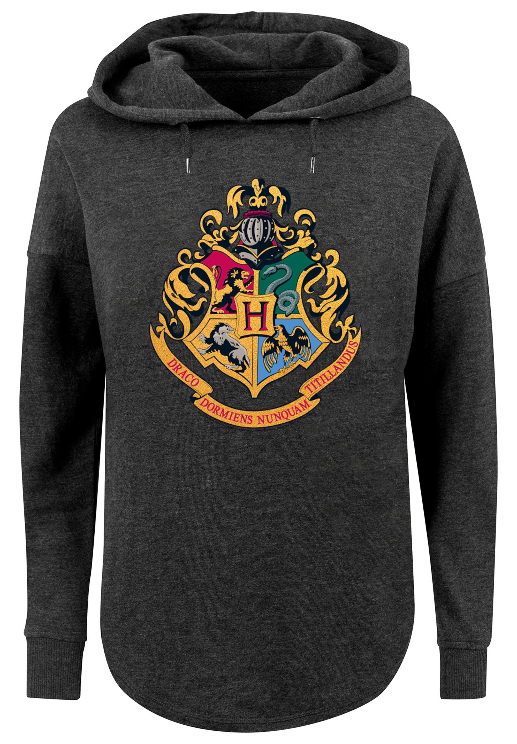 Harry Crest Hogwarts charcoal Potter Kapuzenpullover Gold Print F4NT4STIC
